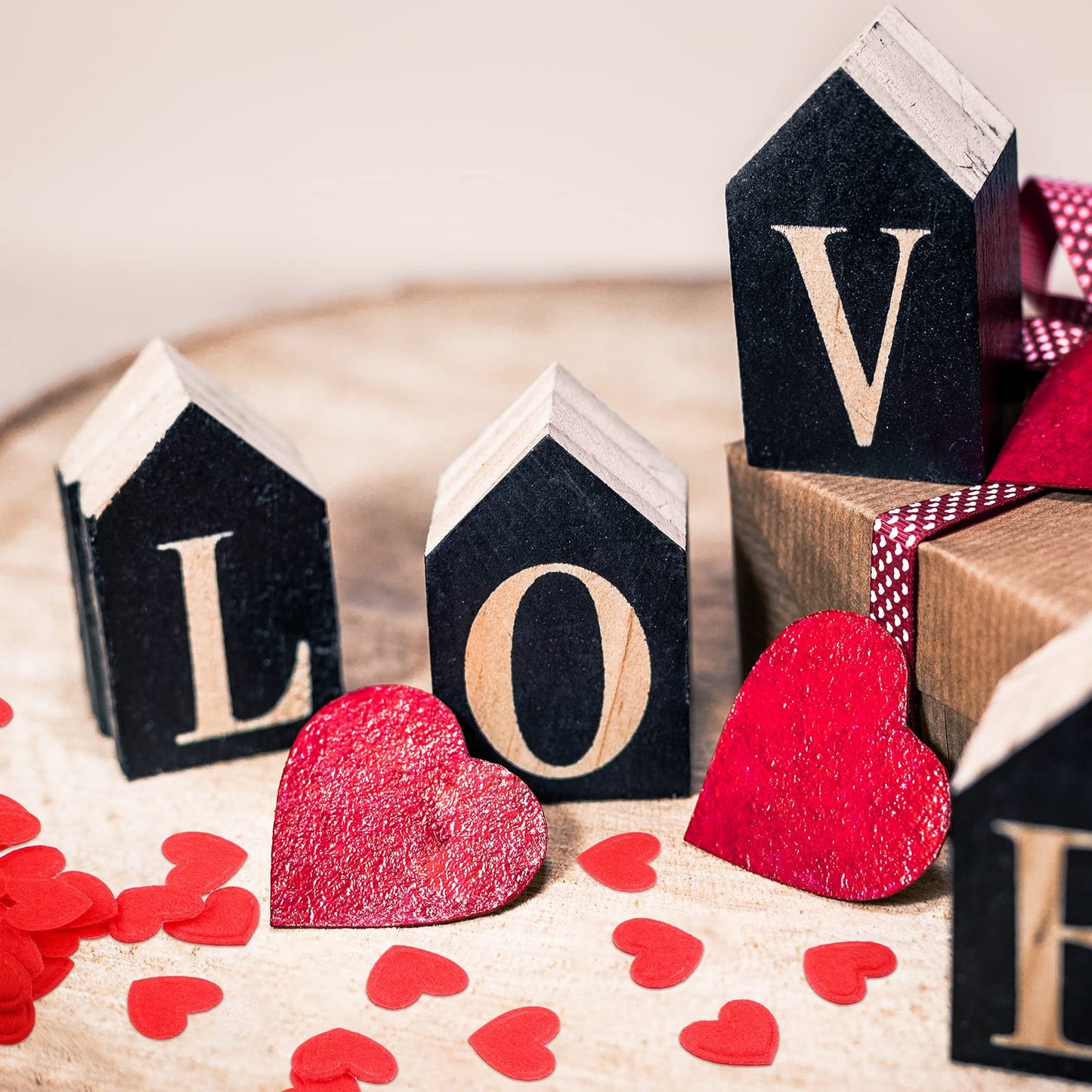 Tatuo 300 Pcs Red Valentines Day Felt Hearts – DIY Confetti for Romantic Decor