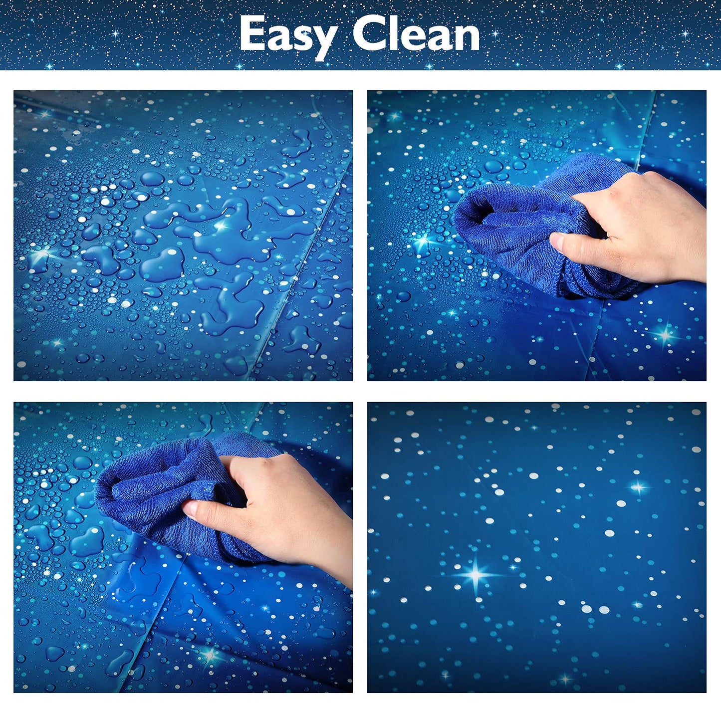 Tatuo Space Tablecloth Set – 3 Pieces Starry Night Galaxy Cover, 54 x 108 in