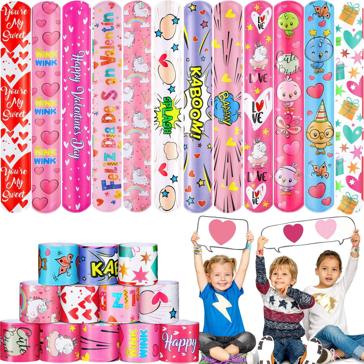 Taulaap 132 Pcs Valentines Day Party Favors for Kids – Classroom Prizes & Pinata Fillers