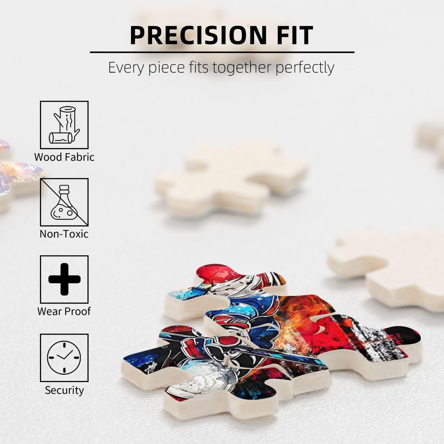 TavoIinda Hockey Puzzle 1000-Piece for Adults – American Flag, Ice Hockey & Eagle