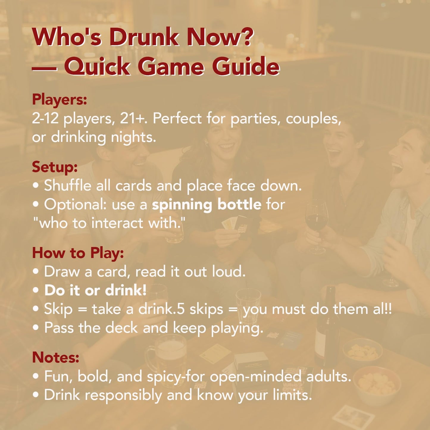 Taxhtext Drinking Games for Party Night – 150 Hilarious Cards for 2+ Players (21+)