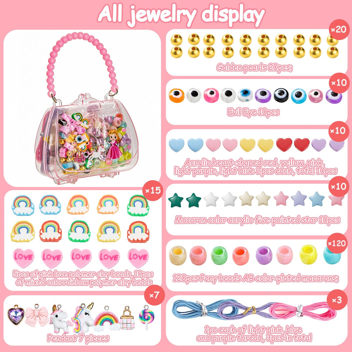 Taybonds Jewelry Making Kit with Handbag – DIY Bracelet & Necklace Set for Beginners