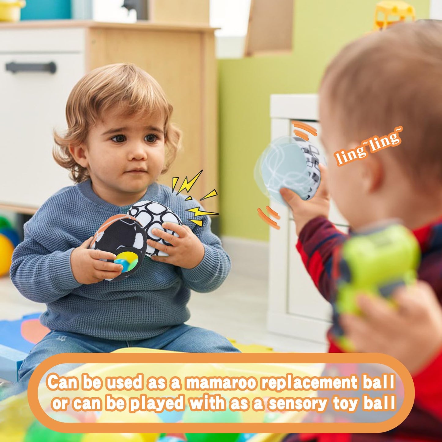 Tayerop Replacement Balls for Mamaroo Swing — 3-Pack Interactive Plush Balls
