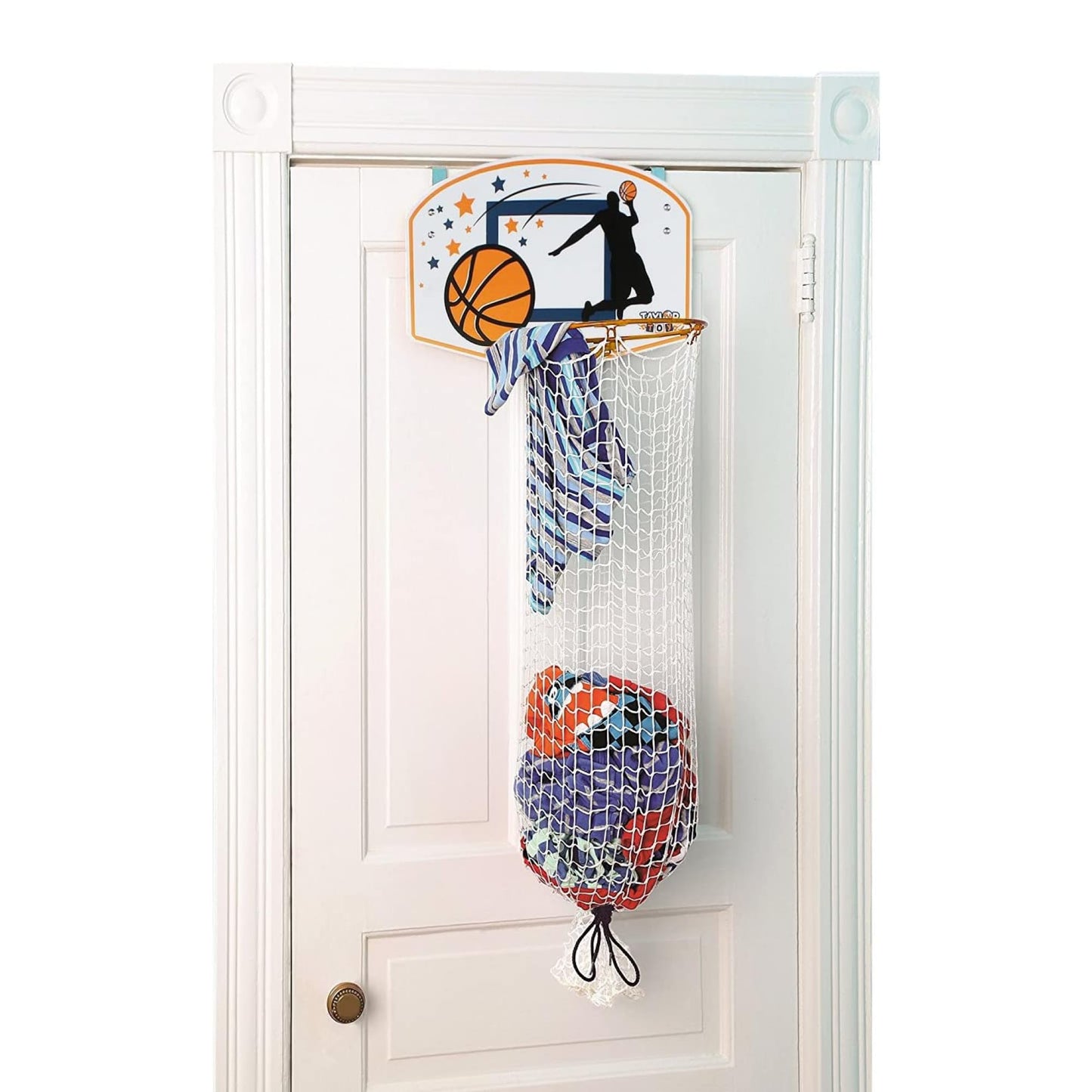 Taylor Toy Over the Door Basketball Laundry Hamper – Space-Saving Hoop Organizer