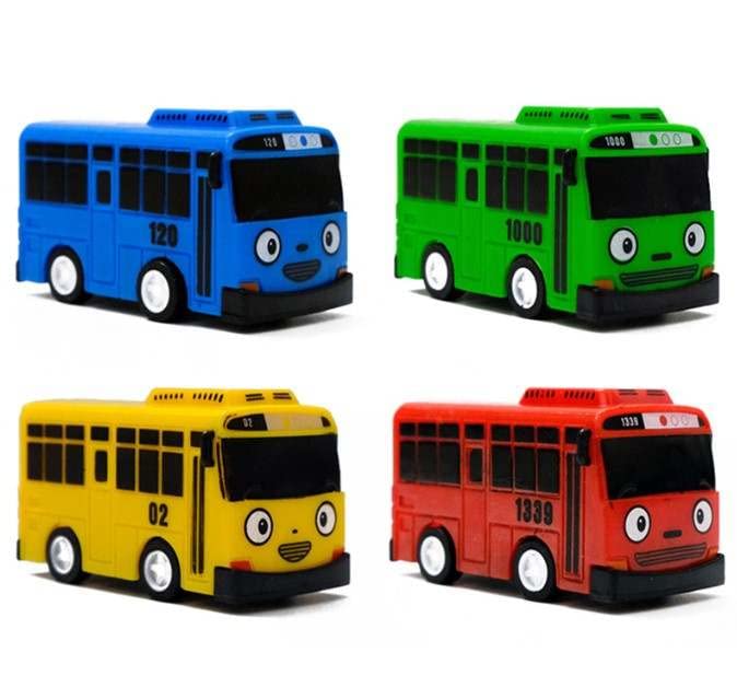 Tayo Bus Playset – 4-Color Battery-Free Toy with Garage Launcher for Kids 3+