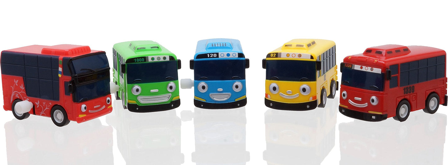 Tayo The Little Bus Wind-up Set – 5 Character Buses for Kids | Gift Idea