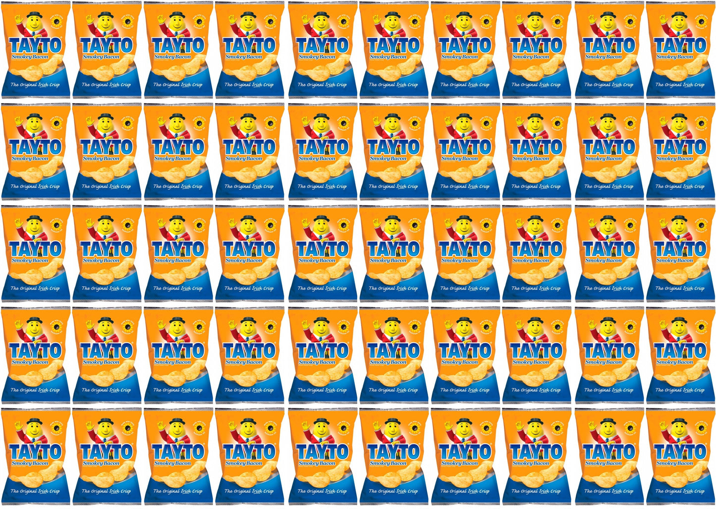 50 x Tayto Smokey Bacon Flavour Potato Crisps 35G