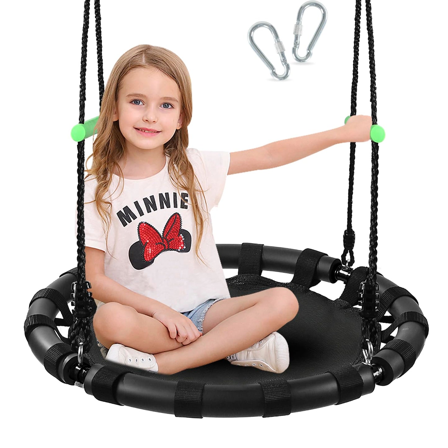 TBMLC 24-Inch Tree Swing | Durable Steel Frame & Thick PP Mat – Outdoor Saucer Swing