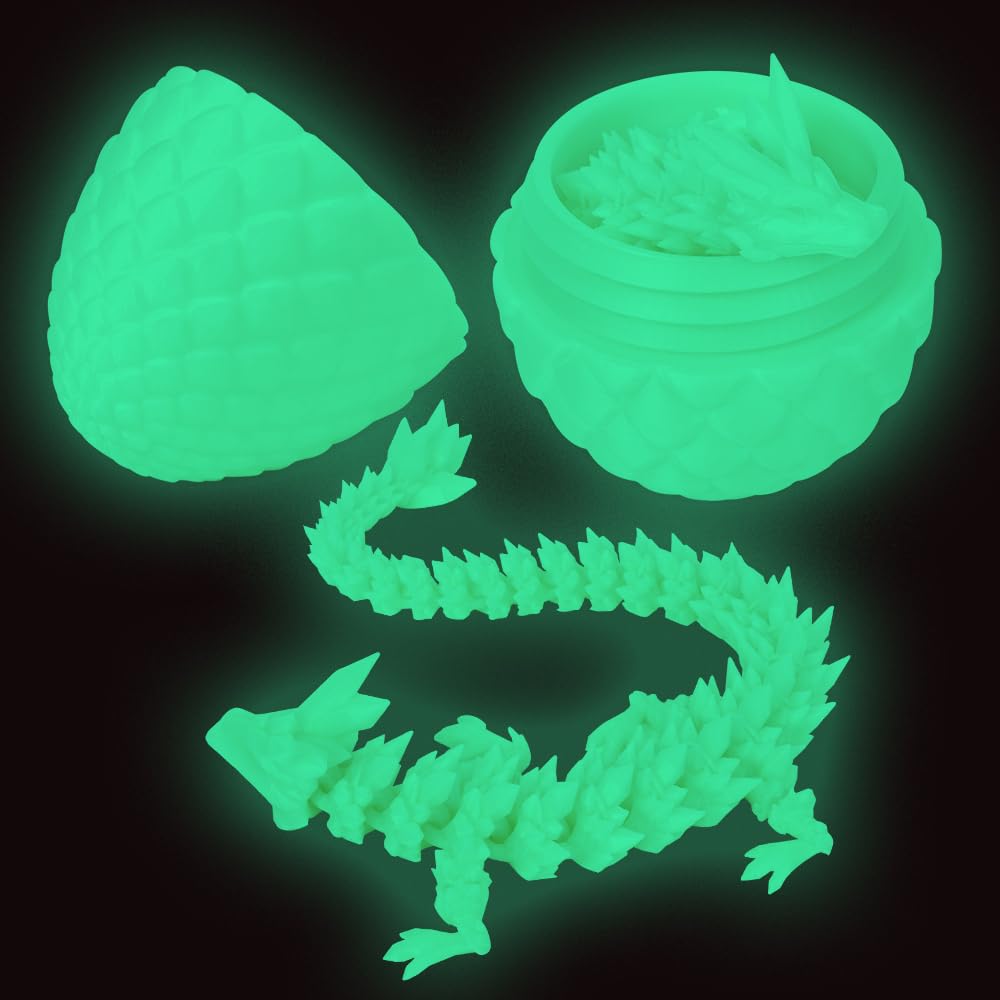 TBOLINE 12-Inch 3D Printed Dragon Egg – Surprise Reveal & Poseable Crystal Dragon