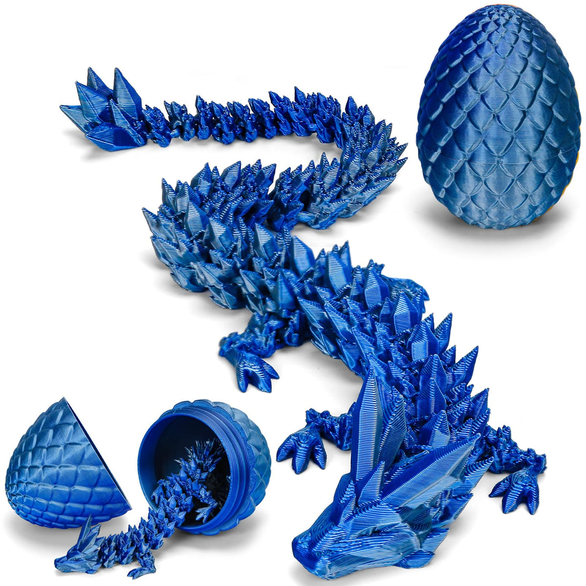 TBOLINE 12" Dragon Egg - 3D Printed Articulated Crystal Dragons, Surprise Fidget Toys for Kids