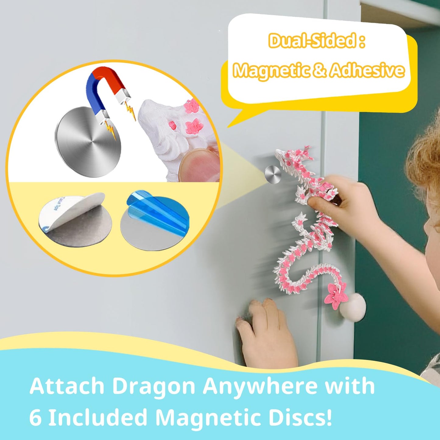 TBOLINE 3D Printed Dragon Egg Pink – 12in Cherry Blossom Dragon Decor & Flexible Fidget Toy