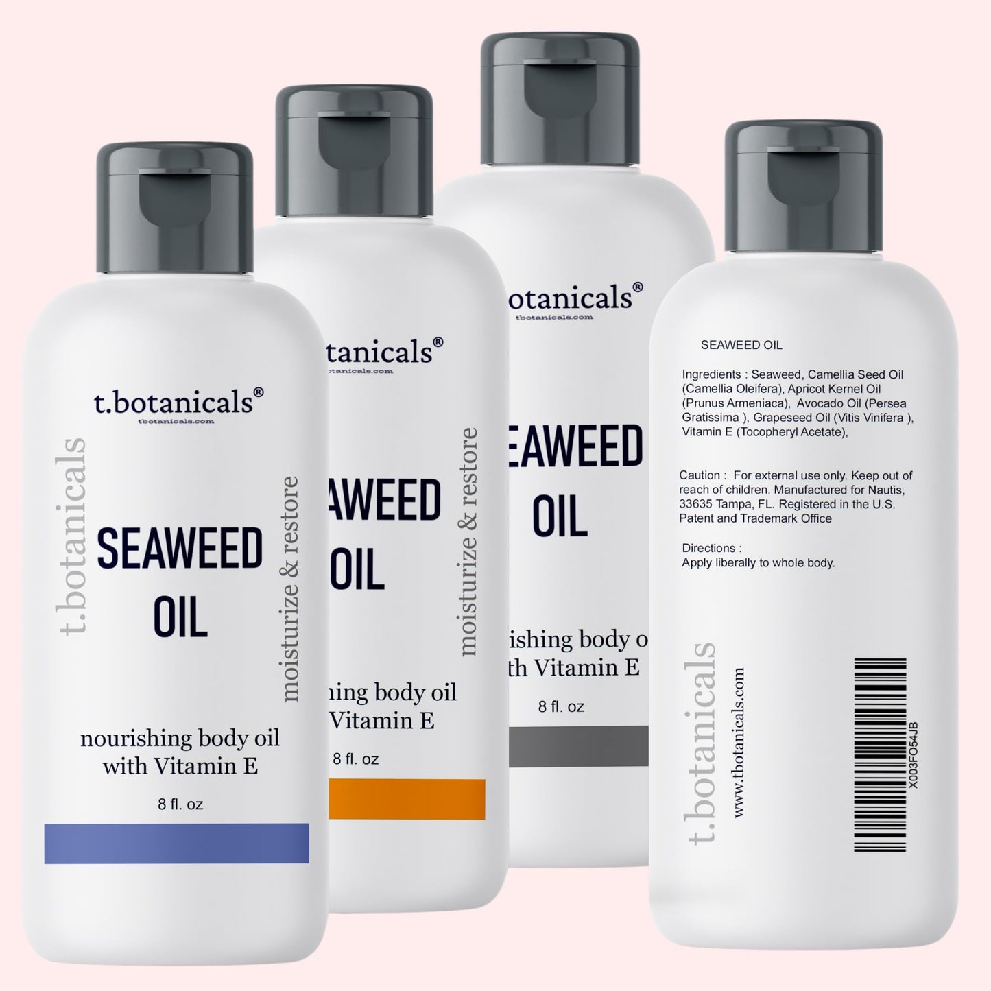 t.botanicals Seaweed Body Oil 8 oz – Fast-Absorbing Lavender Moisturizer
