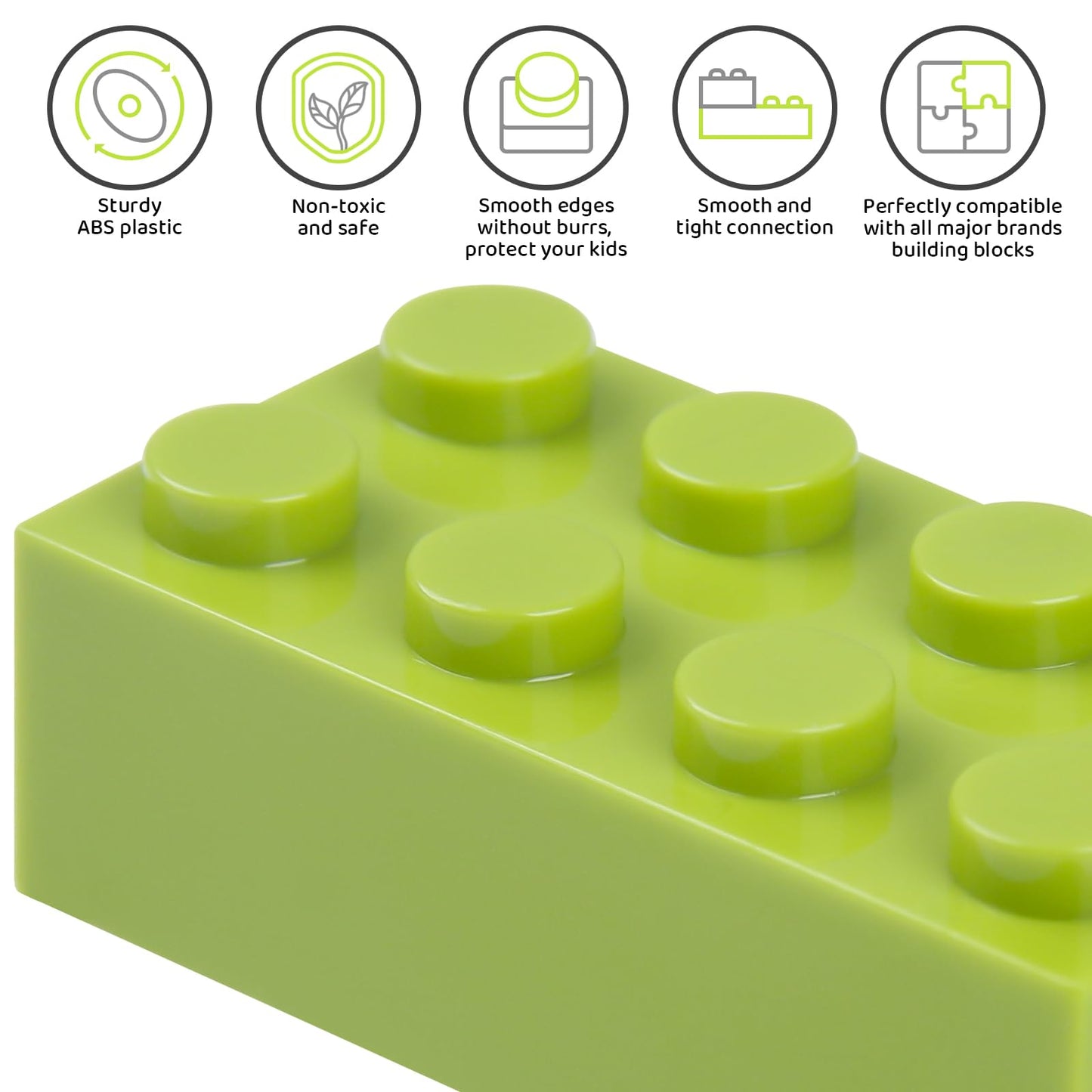 Tcamgoi 1100 Pieces Building Bricks – Compatible with Lego Classic, Baseplates, Doors, Windows & Wheels