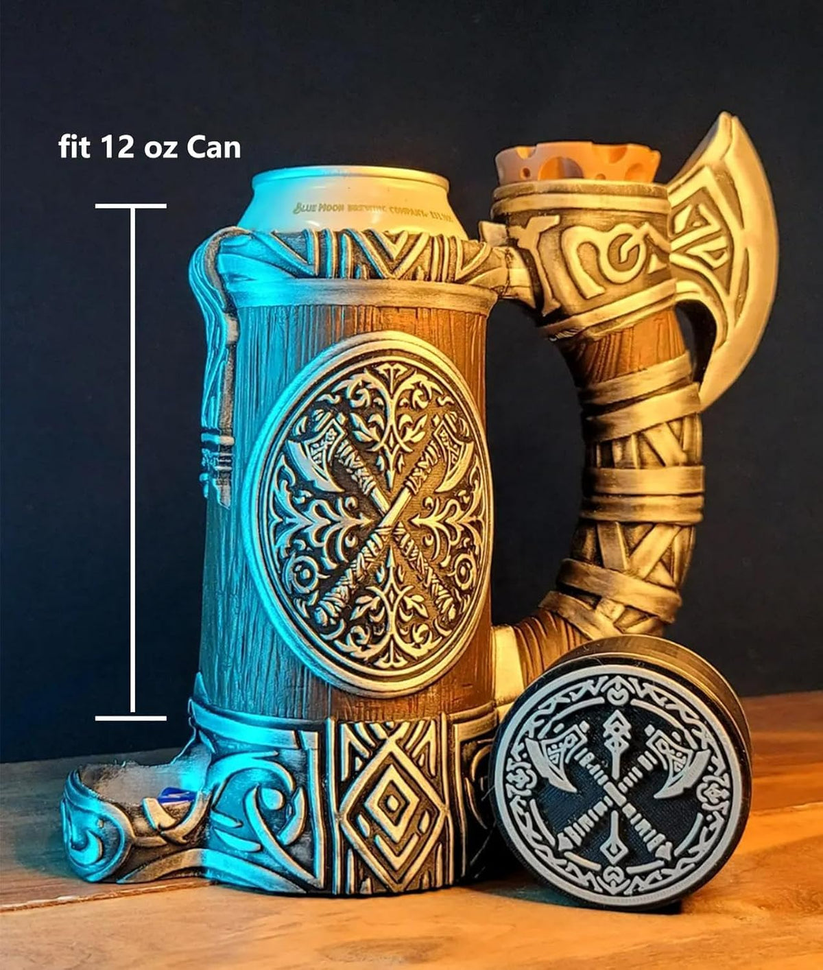 TCGADVN DND Mug Dice Tower Set | 12/16 oz Dice Cup with Storage | Viking Forged