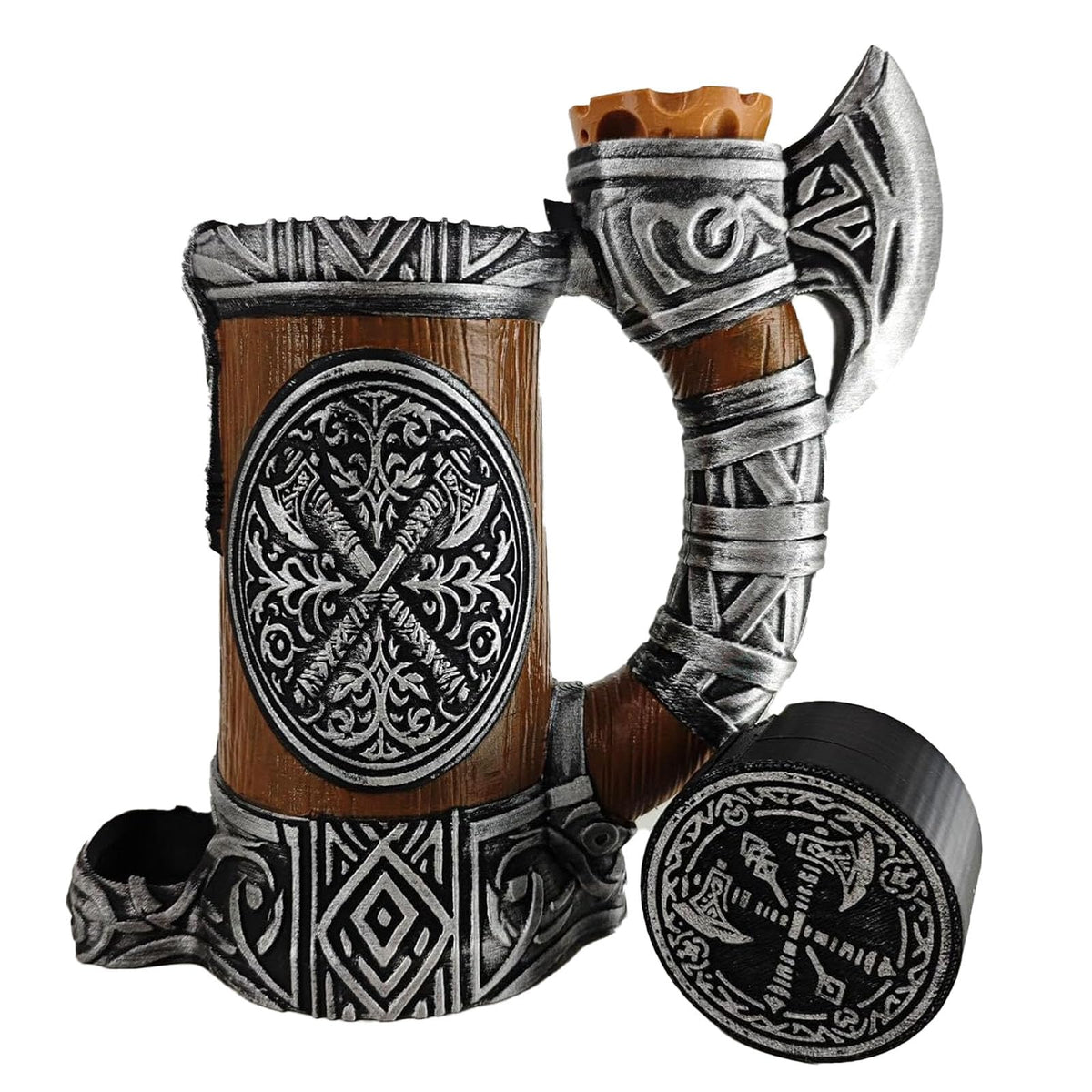 TCGADVN DND Mug Dice Tower Set | 12/16 oz Dice Cup with Storage | Viking Forged