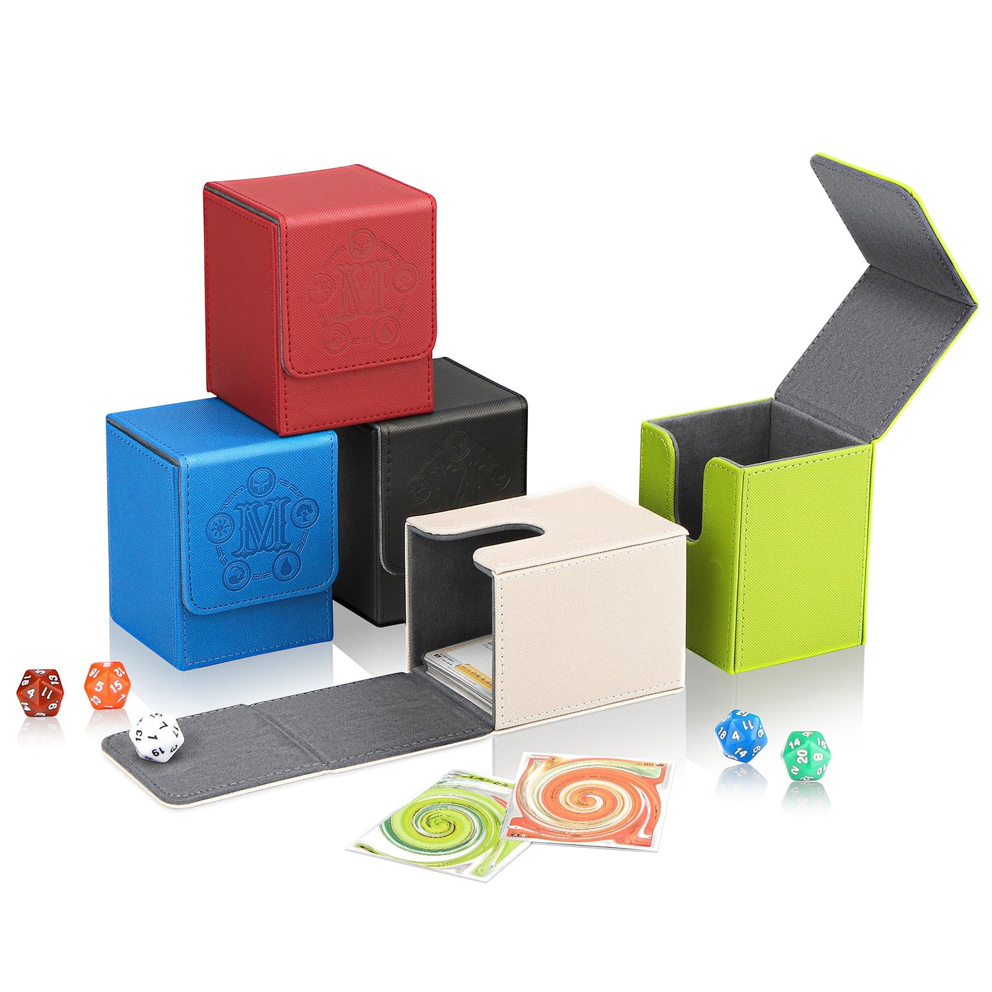 TCGUARD Card Deck Box for MTG – Holds 100+ Sleeved Cards, PU Leather Exterior, Velvet Interior