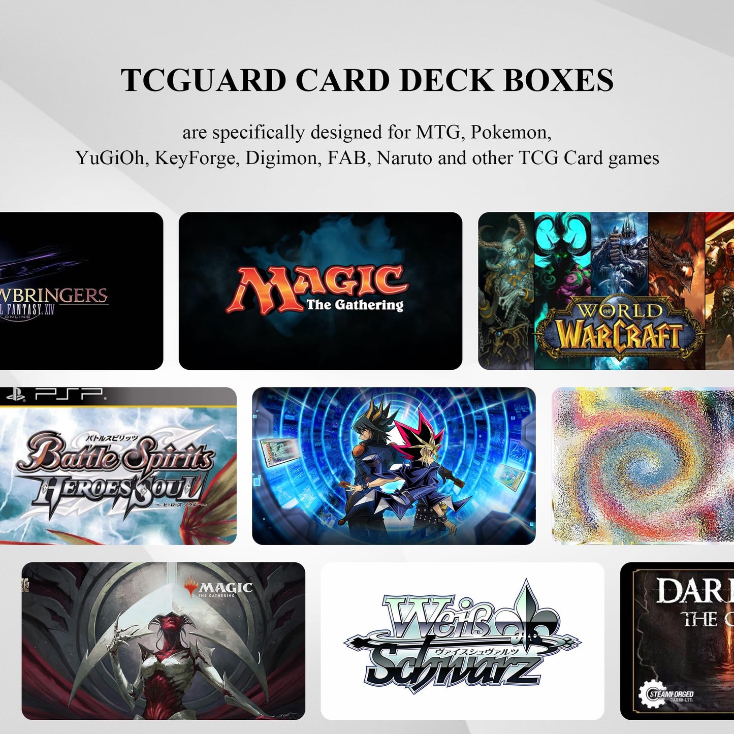 TCGUARD Card Deck Box for MTG – Holds 100+ Sleeved Cards, PU Leather Exterior, Velvet Interior