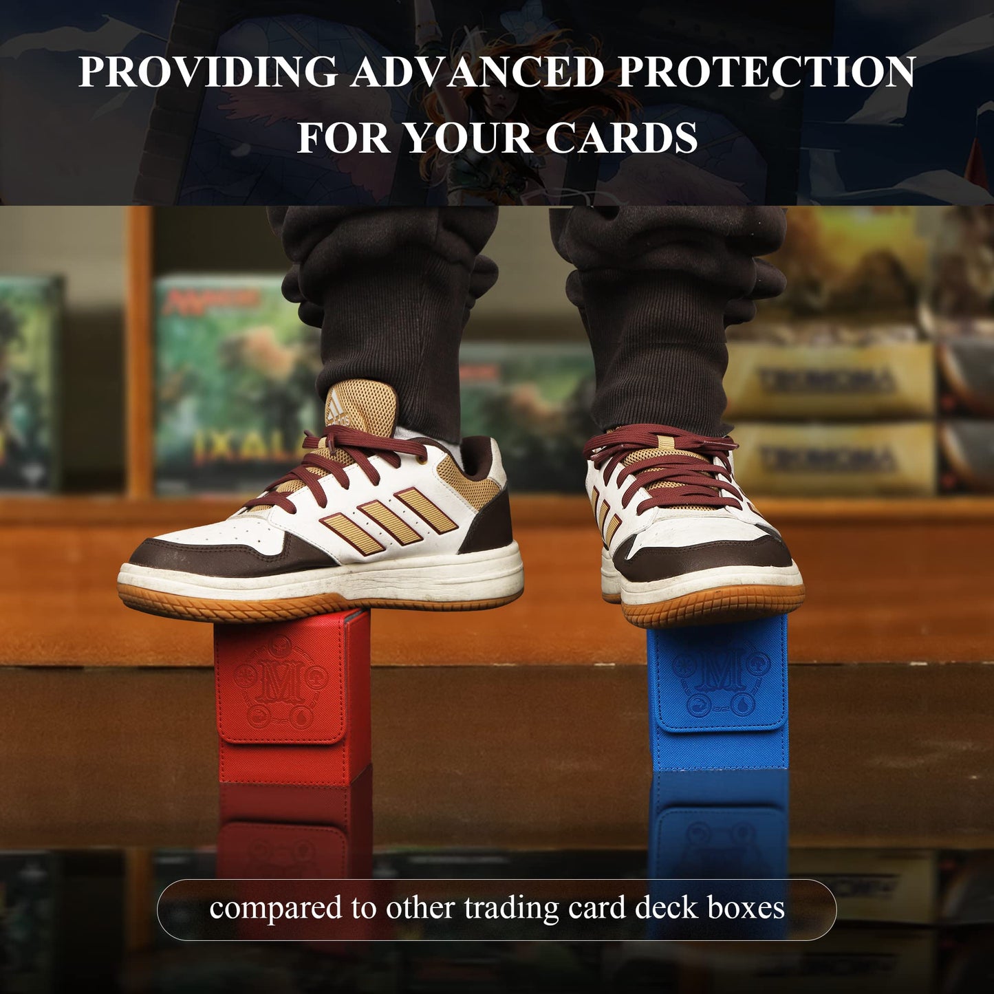 TCGUARD Card Deck Box for MTG – Holds 100+ Sleeved Cards, PU Leather Exterior, Velvet Interior