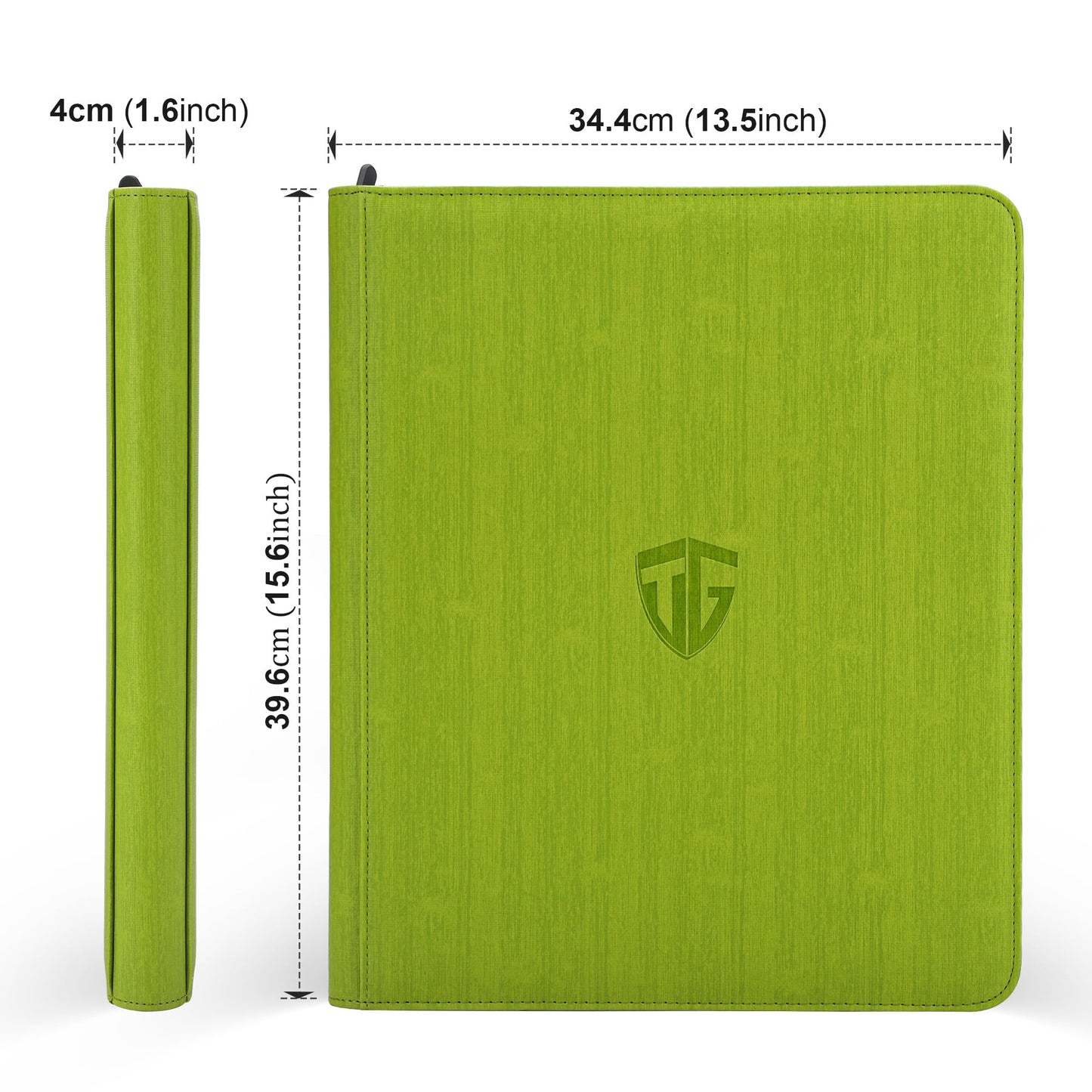 TCGUARD Toploader Binder – 216-Card Capacity, 9-Pocket 3x4 Toploaders, Green