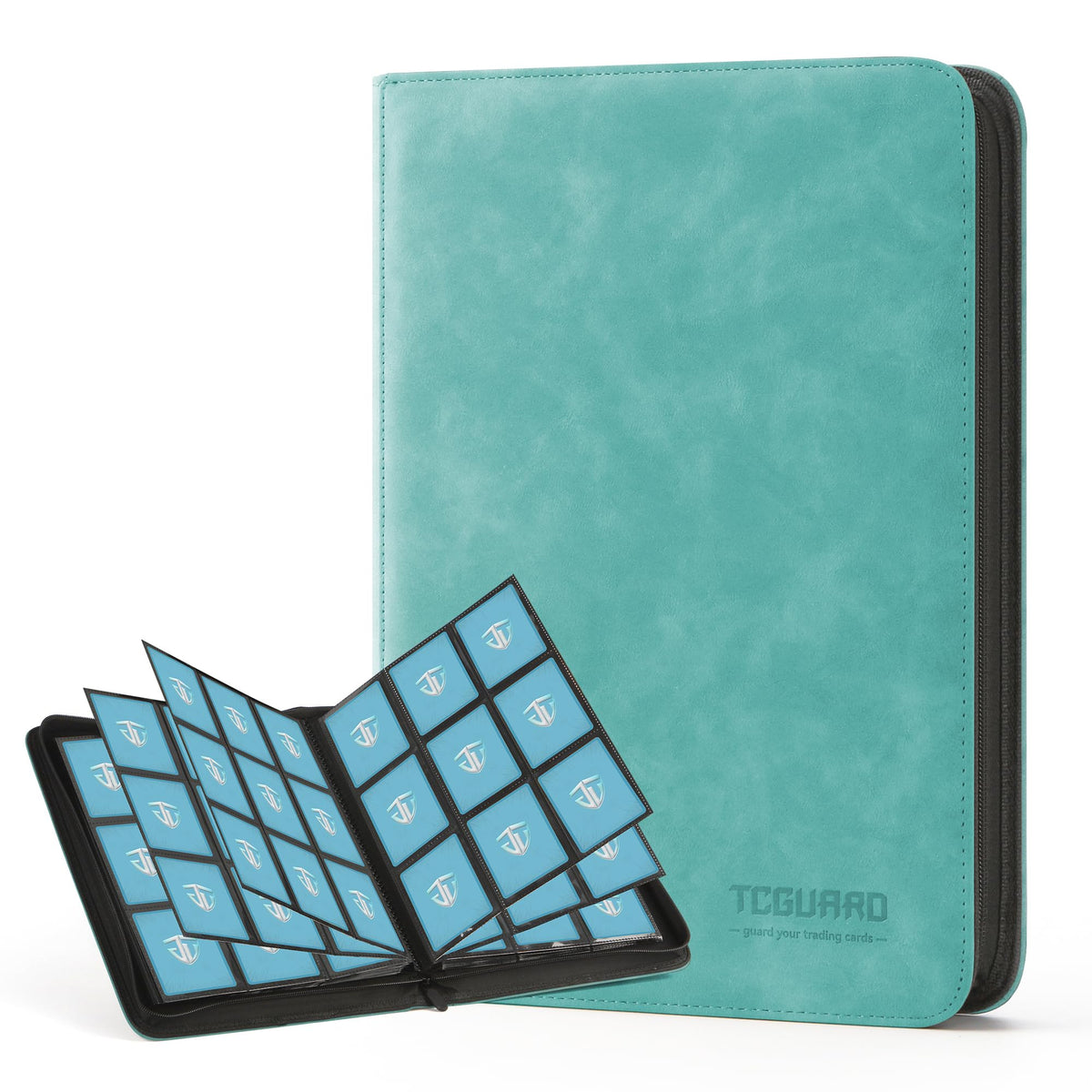 TCGUARD Trading Card Binder – 540 Card Capacity, 9-Pocket Pages, Zipper Album, Green
