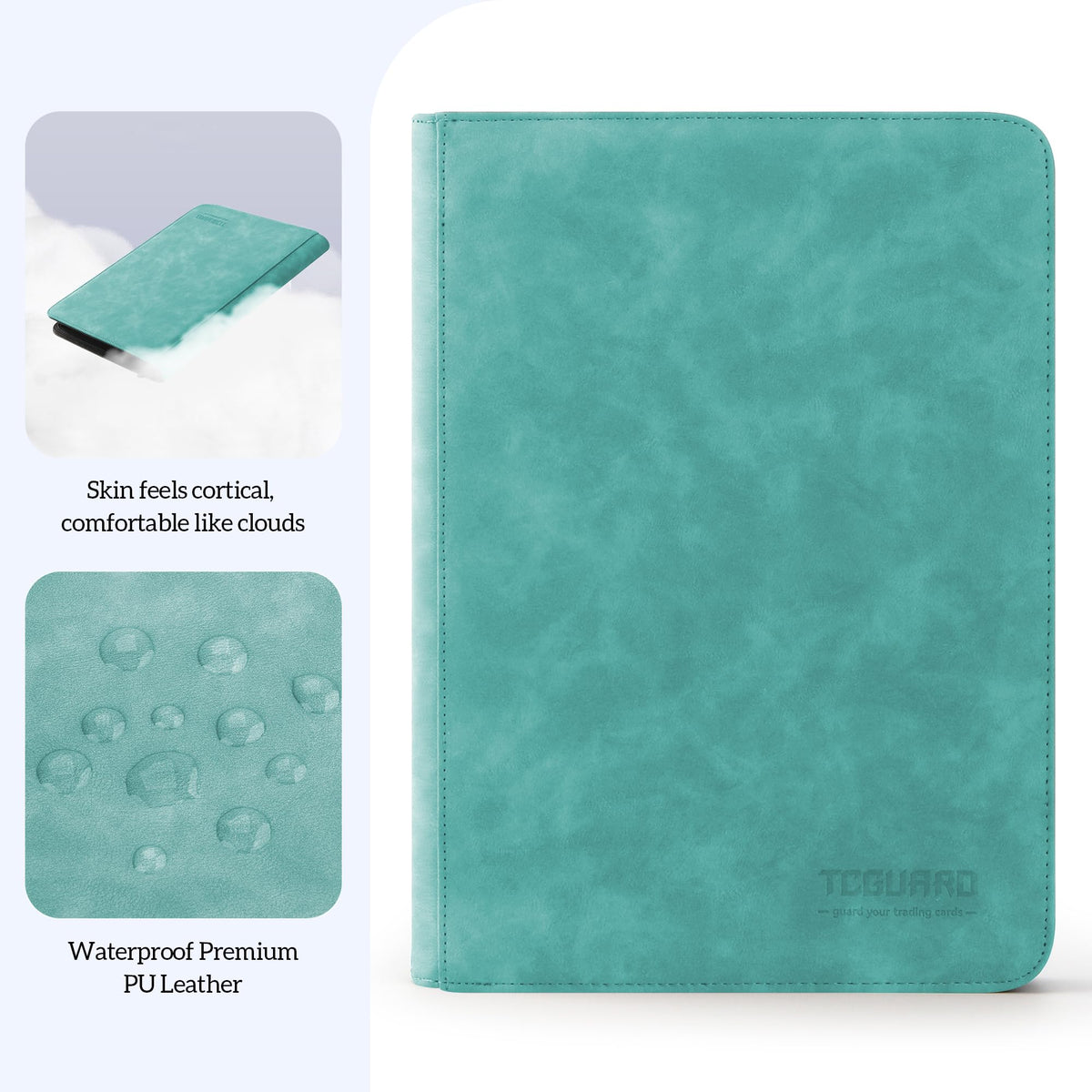TCGUARD Trading Card Binder – 540 Card Capacity, 9-Pocket Pages, Zipper Album, Green