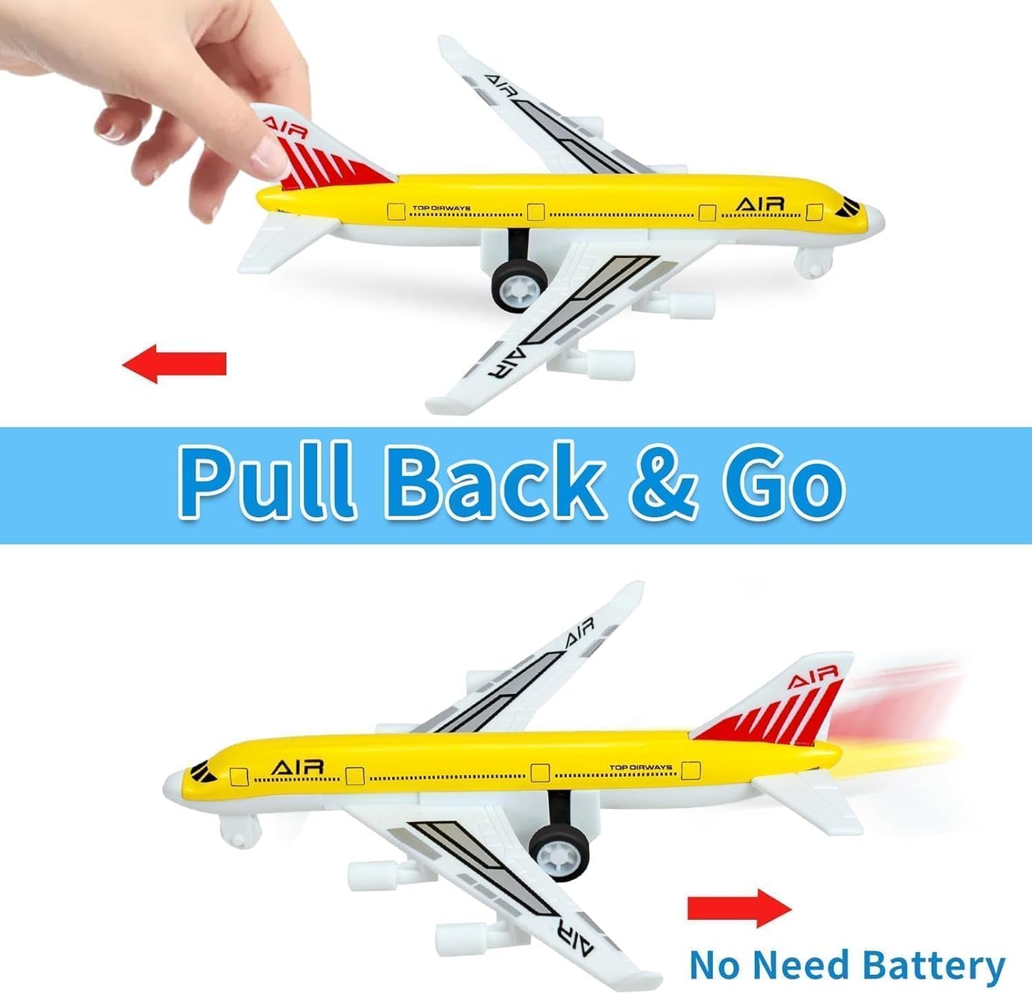 Tcvents Airplane Toys – Pull-Back Die Cast Planes for Kids Aged 3–7