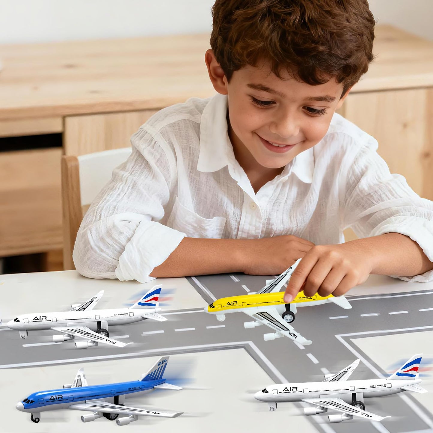 Tcvents Airplane Toys – Pull-Back Die Cast Planes for Kids Aged 3–7