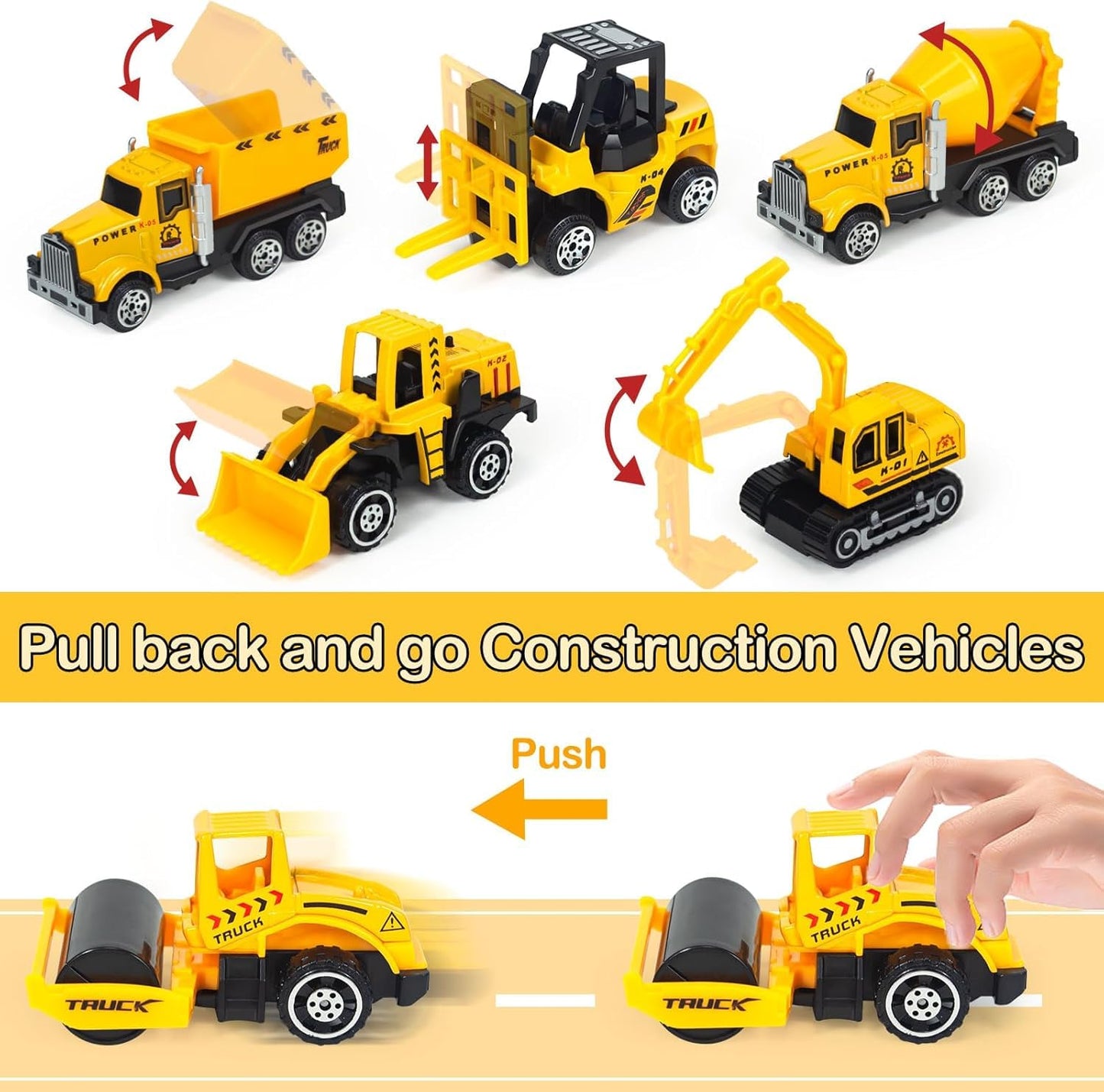 Tcvents Sensory Bin Toys — Alloy Construction Trucks & 2.2lbs Magic Sand Sandbox Set for Kids 3-9