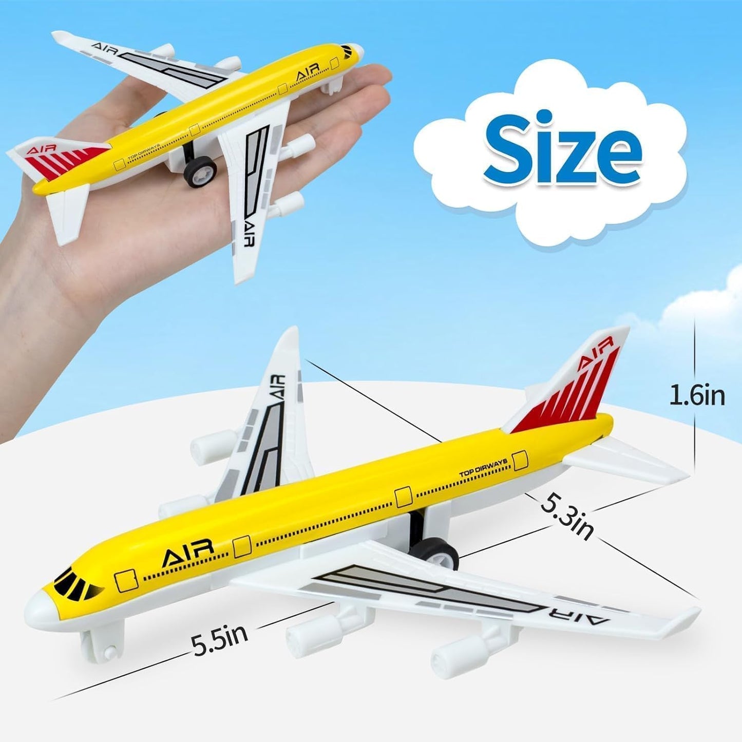 Tcvents Airplane Toys – Pull-Back Die Cast Planes for Kids Aged 3–7