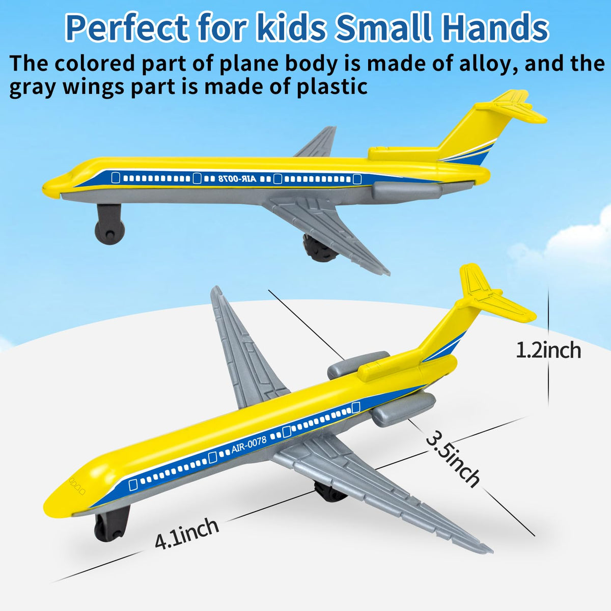 Tcvents Toy Airplane 6 Pack – Diecast Planes for Kids (Ages 3-12)