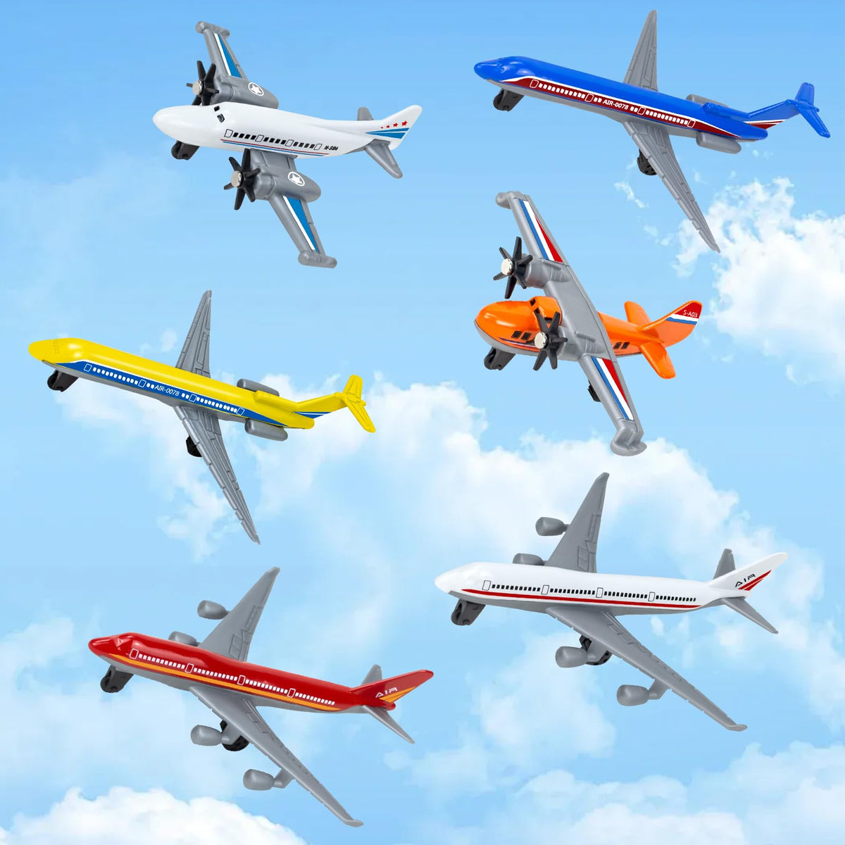 Tcvents Toy Airplane 6 Pack – Diecast Planes for Kids (Ages 3-12)