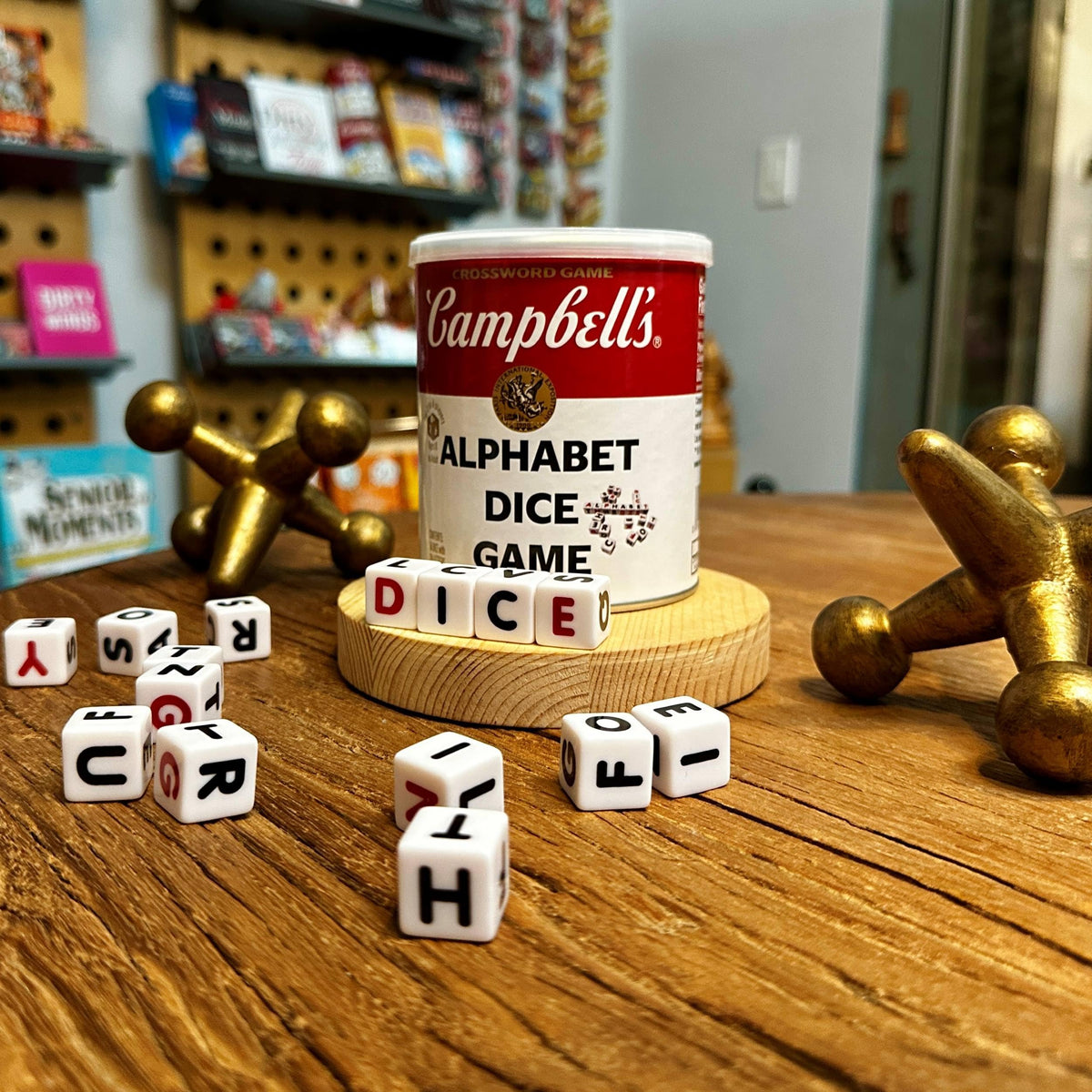 Campbell's Alphabet Dice Game by TDC Games – Portable Dice for Travel & Family Nights