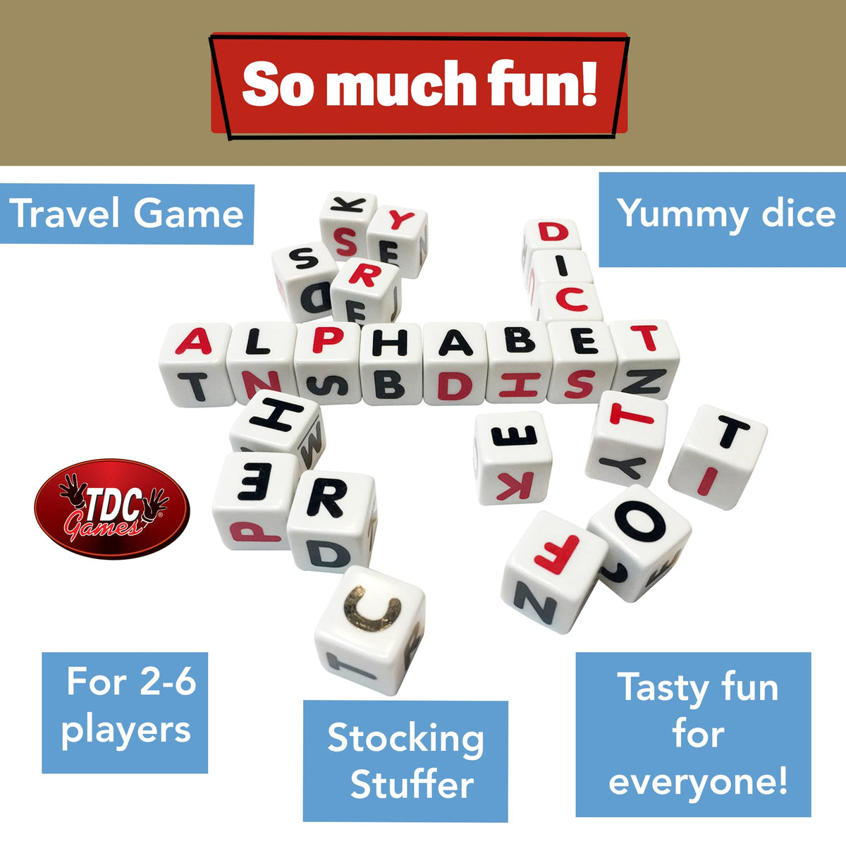 Campbell's Alphabet Dice Game by TDC Games – Portable Dice for Travel & Family Nights