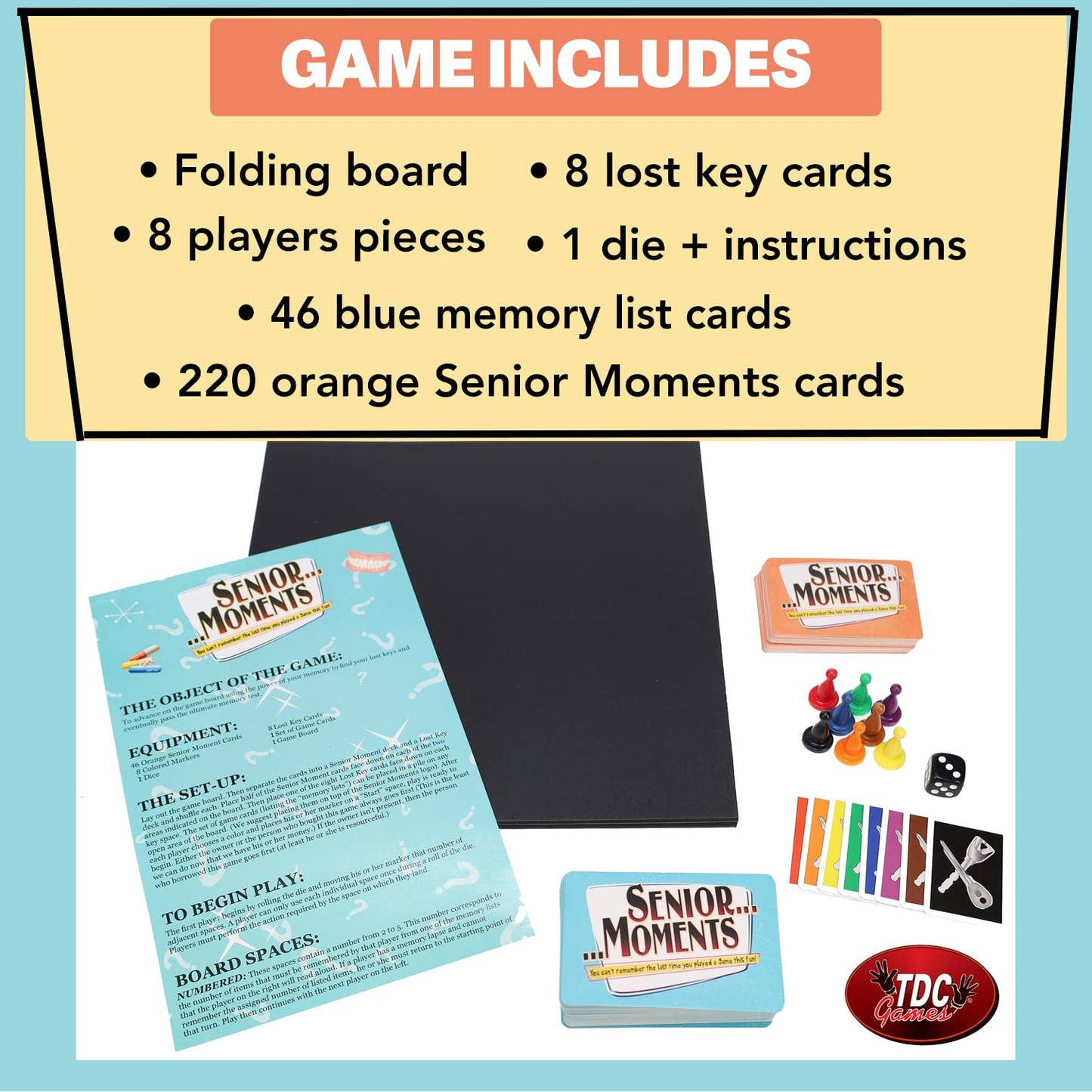 TDC Games Senior Moments Memory Game for Adults — 2+ Player Party Card Game