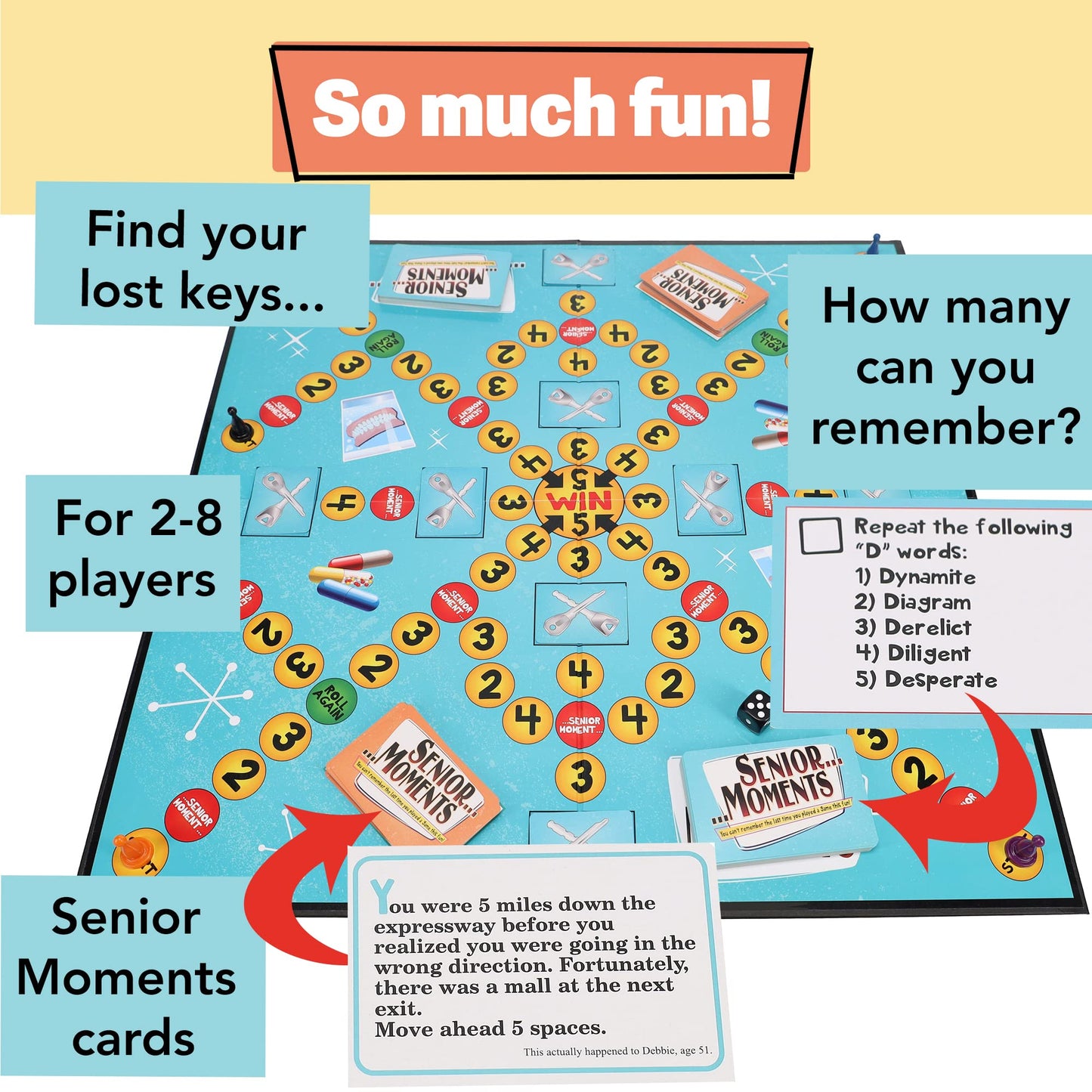 TDC Games Senior Moments Memory Game for Adults — 2+ Player Party Card Game