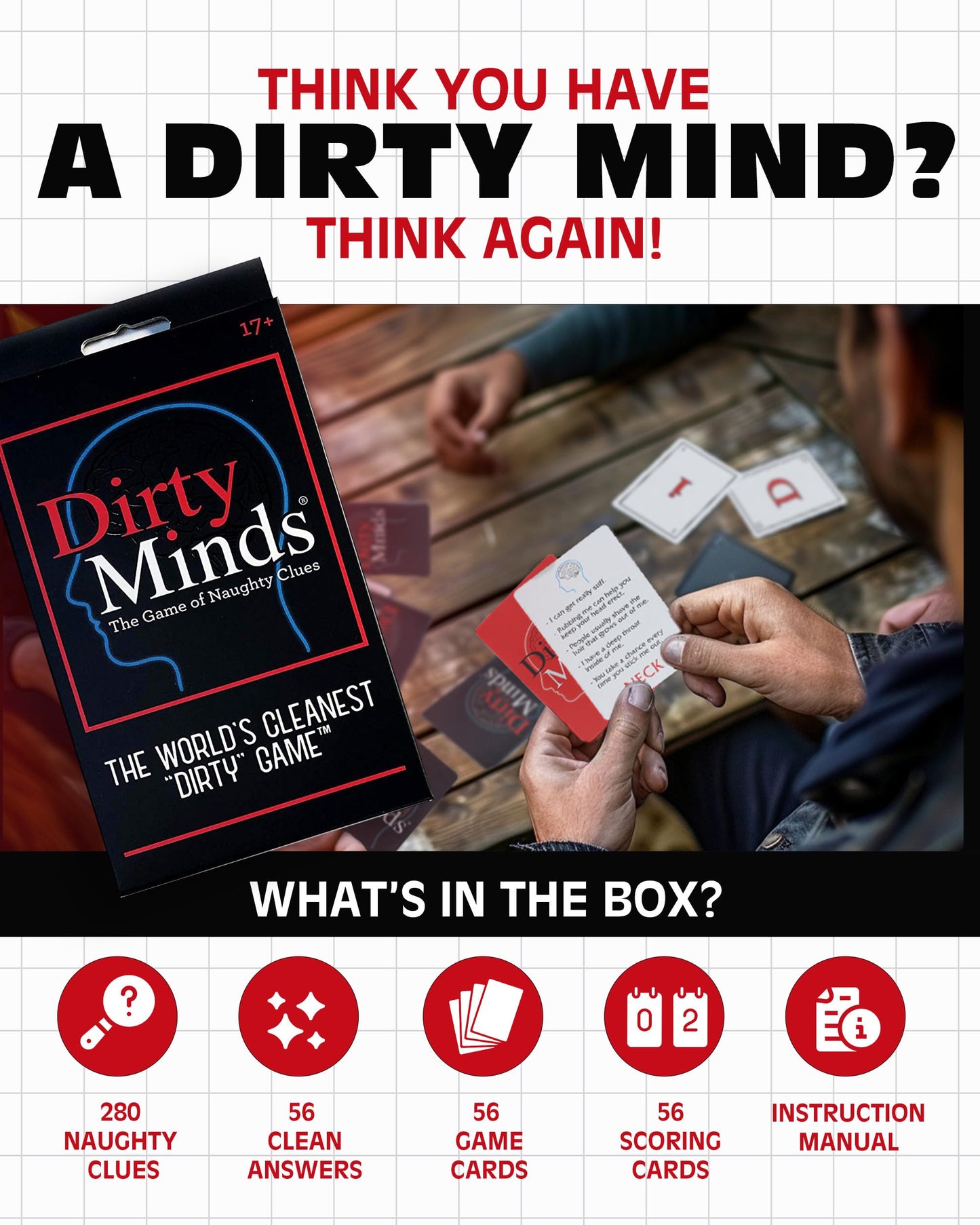 TDC Games Travel Dirty Minds Card Game for Adults – Portable Party Fun