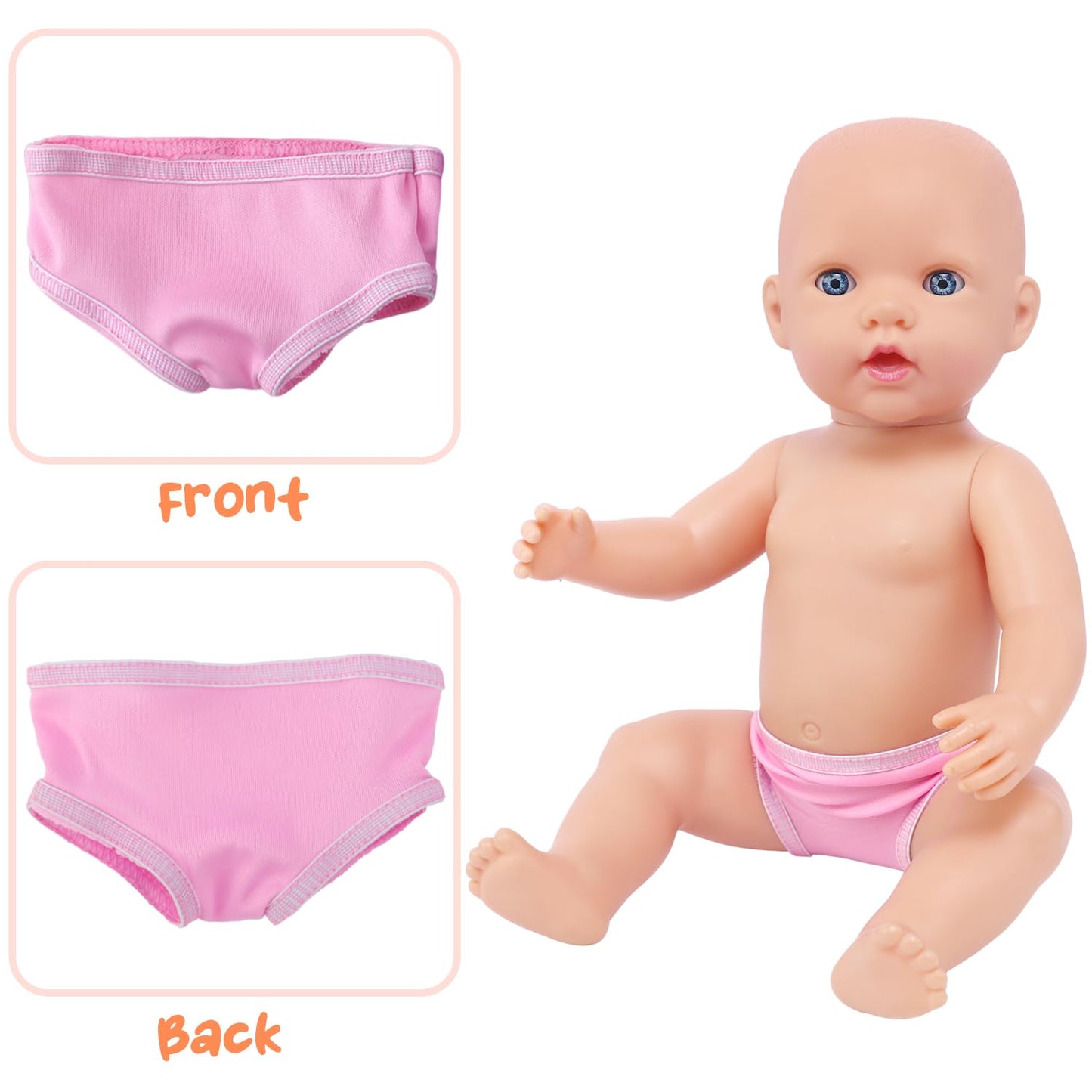 TDDS9 6-Pair Doll Underpants for 16-18 Inch Dolls - Fits Most Brands
