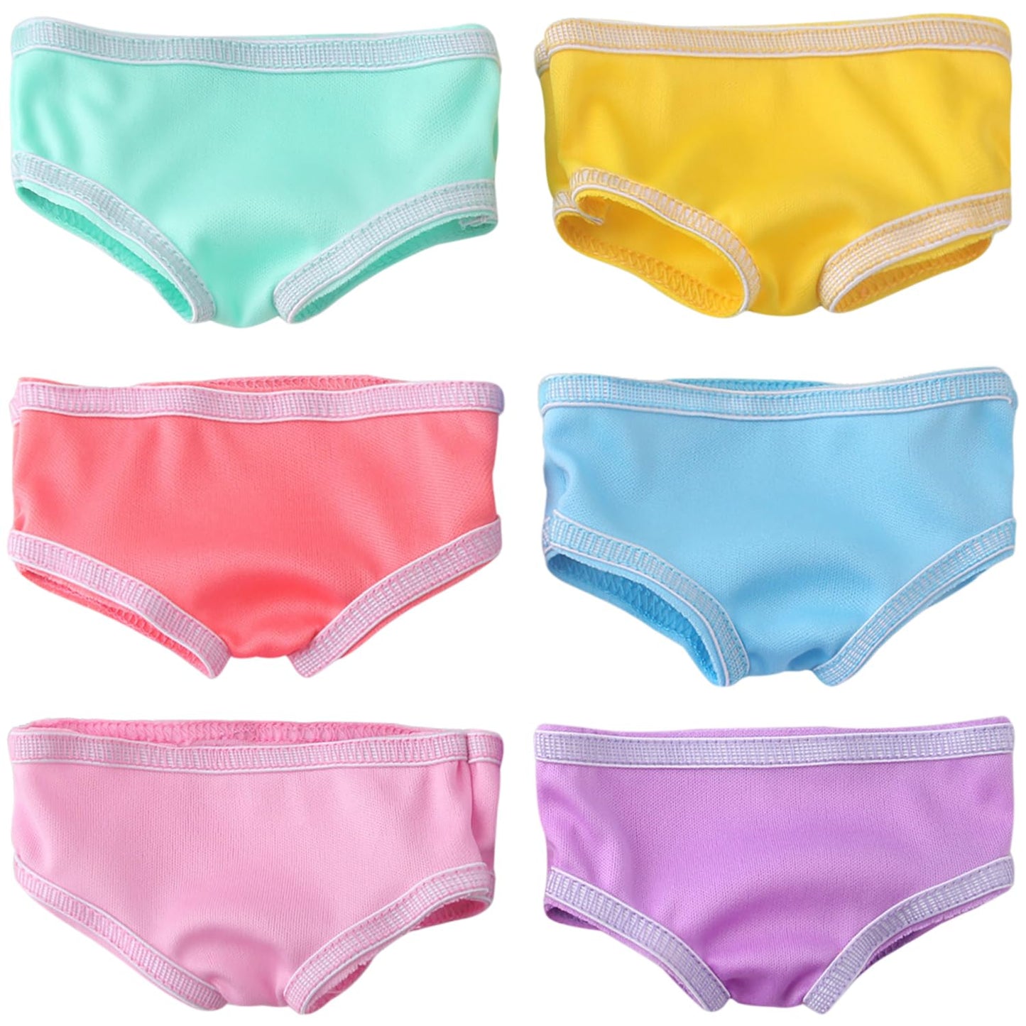 TDDS9 6-Pair Doll Underpants for 16-18 Inch Dolls - Fits Most Brands