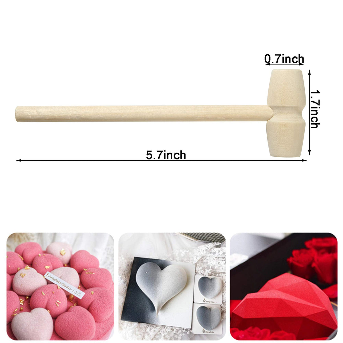TDOCK 50 Pcs Mini Wooden Hammers for Breakable Chocolate & Kids – Natural Wood Toy Mallets