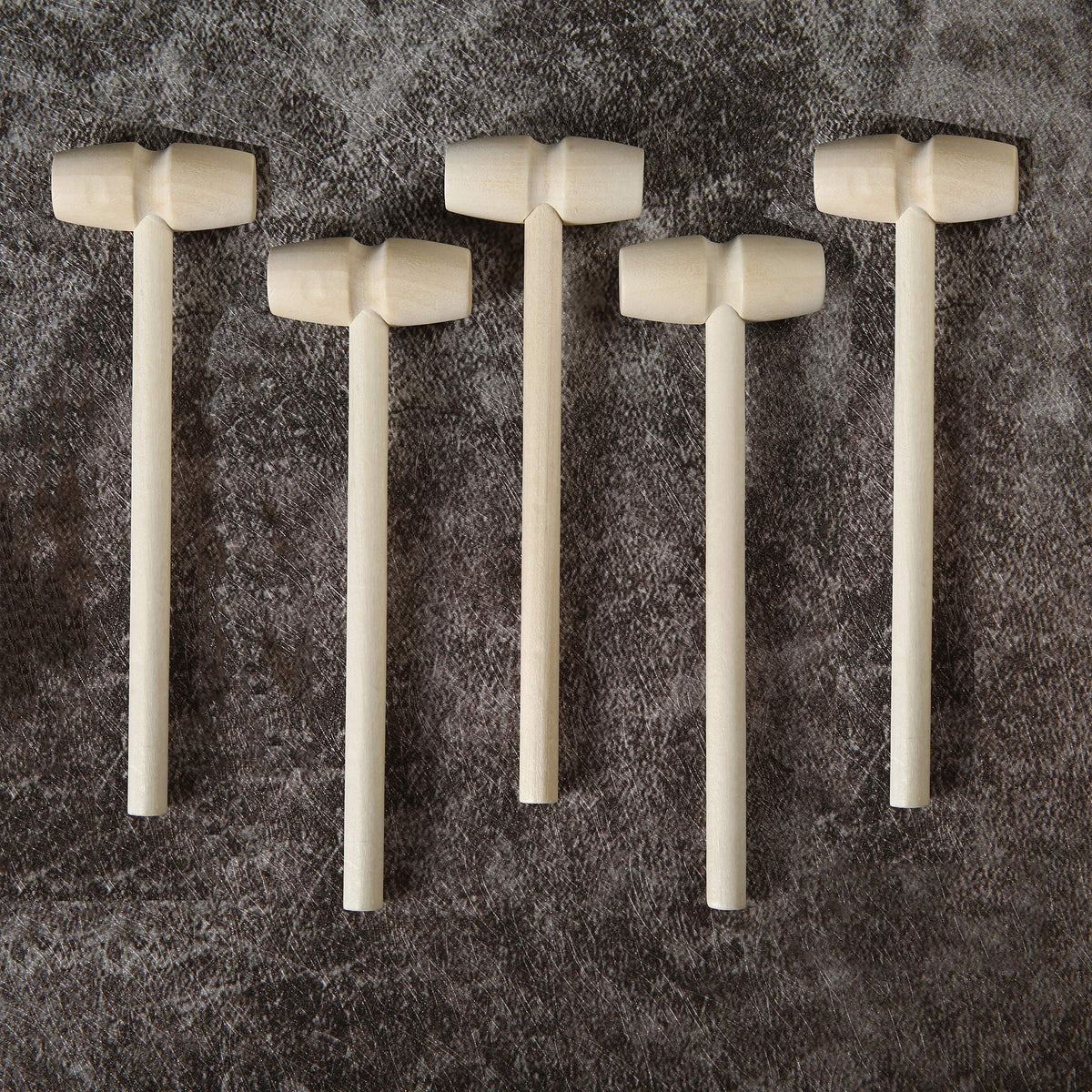 TDOCK 50 Pcs Mini Wooden Hammers for Breakable Chocolate & Kids – Natural Wood Toy Mallets