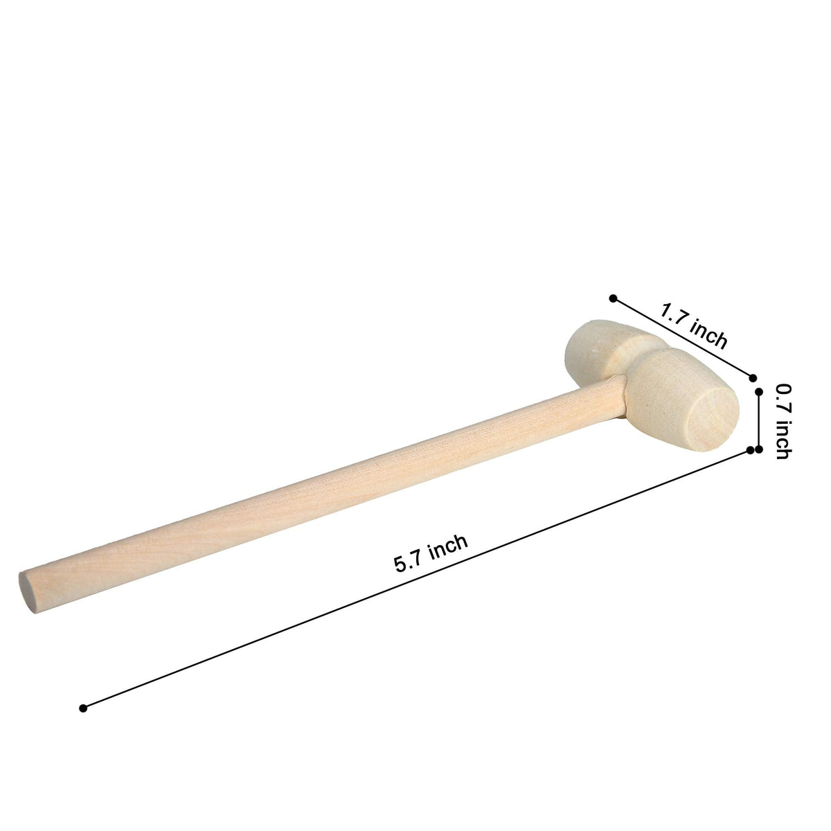 TDOCK 24 Pieces Mini Wooden Hammers – Natural Wood Mallets for Kids