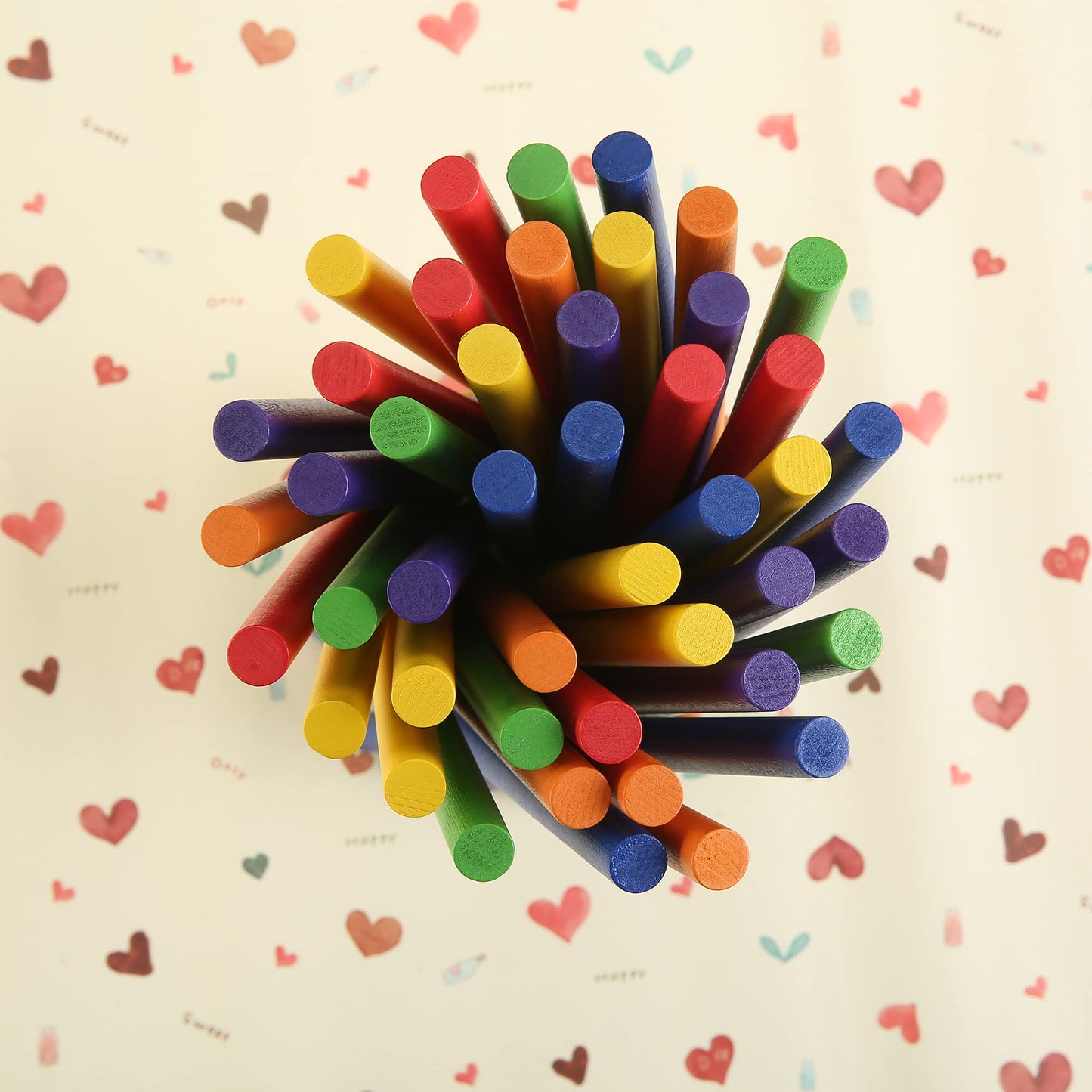 TDOCK 60 Pcs Rhythm Sticks for Kids – Wood Lummi Sticks, 6 Colors