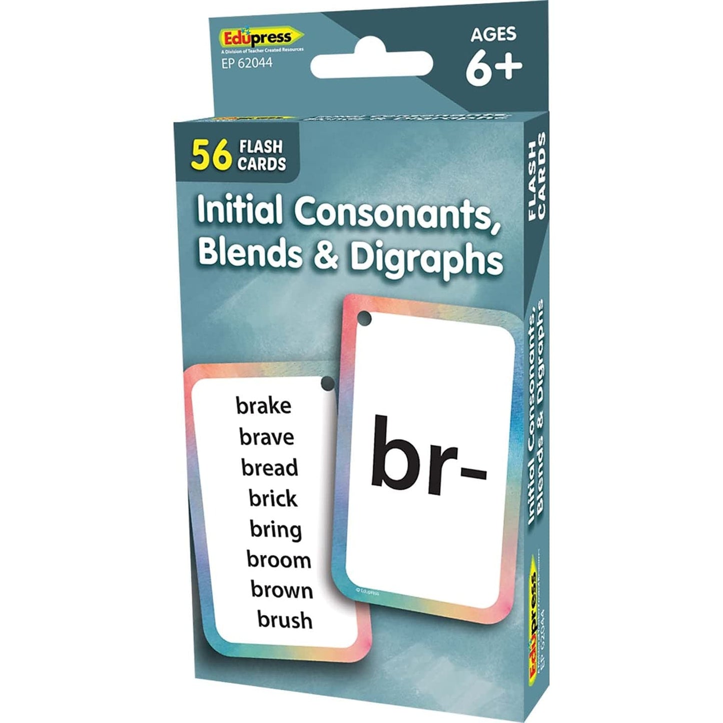 Teacher Created Resources Initial Consonants, Blends & Digraphs Flash Cards (EP62044) – 56 Durable Double-Sided Cards