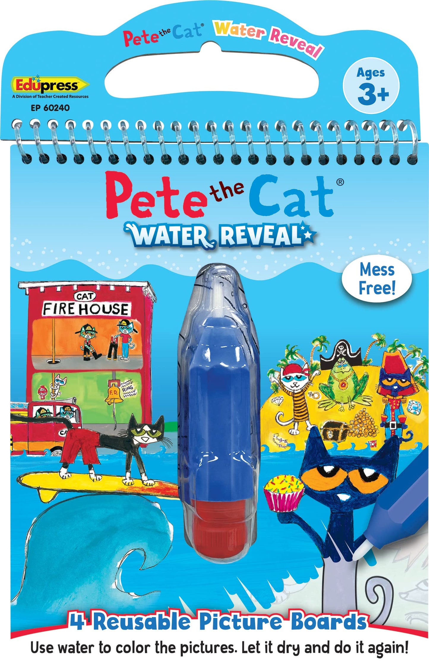 Teacher Created Resources Pete the Cat Water Reveal EP60240 – Mess-Free Color Activity Boards