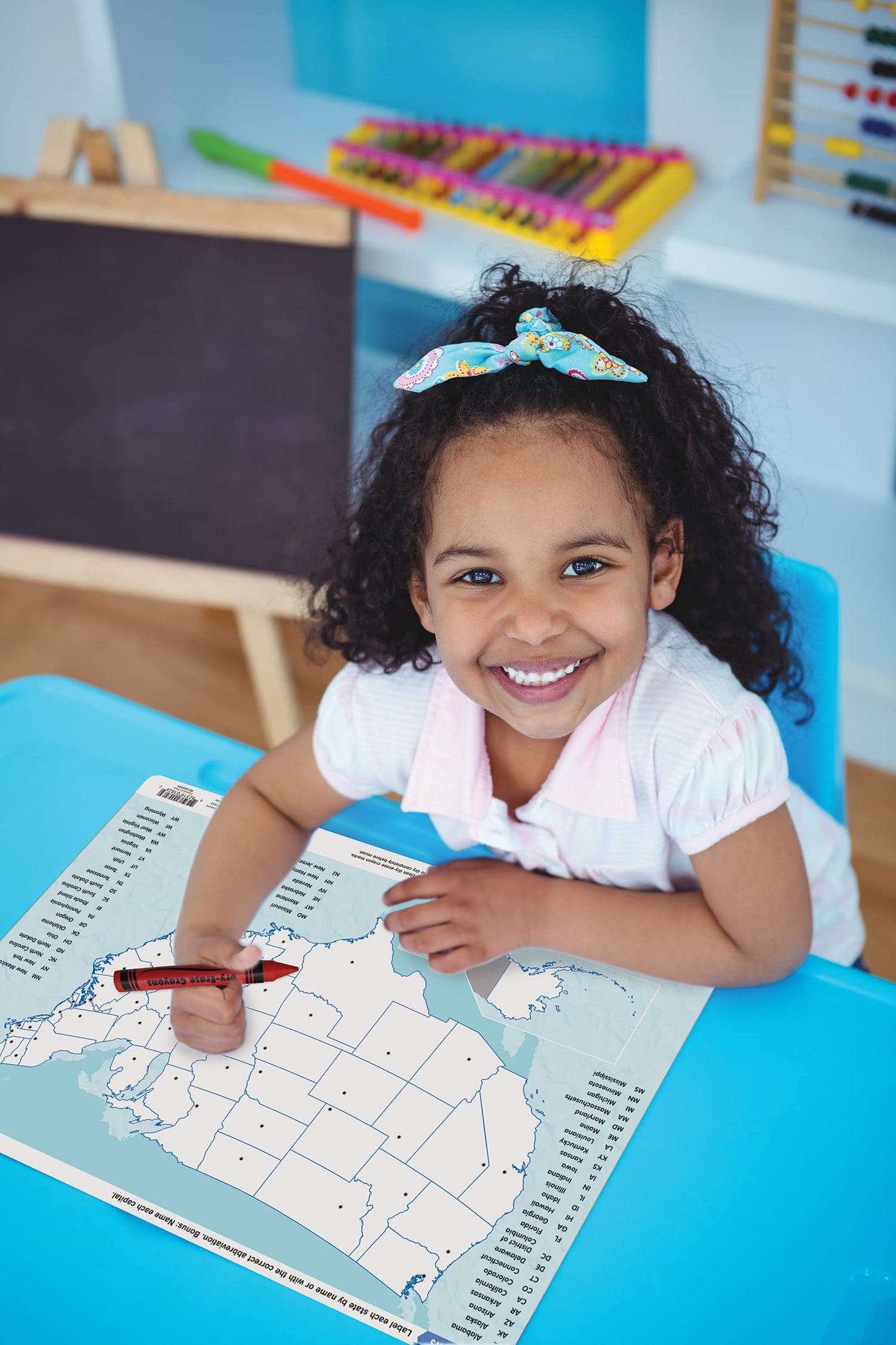 Teacher Created Resources USA Map Learning Mat – Write-On/Wipe-Off Geography & Skills