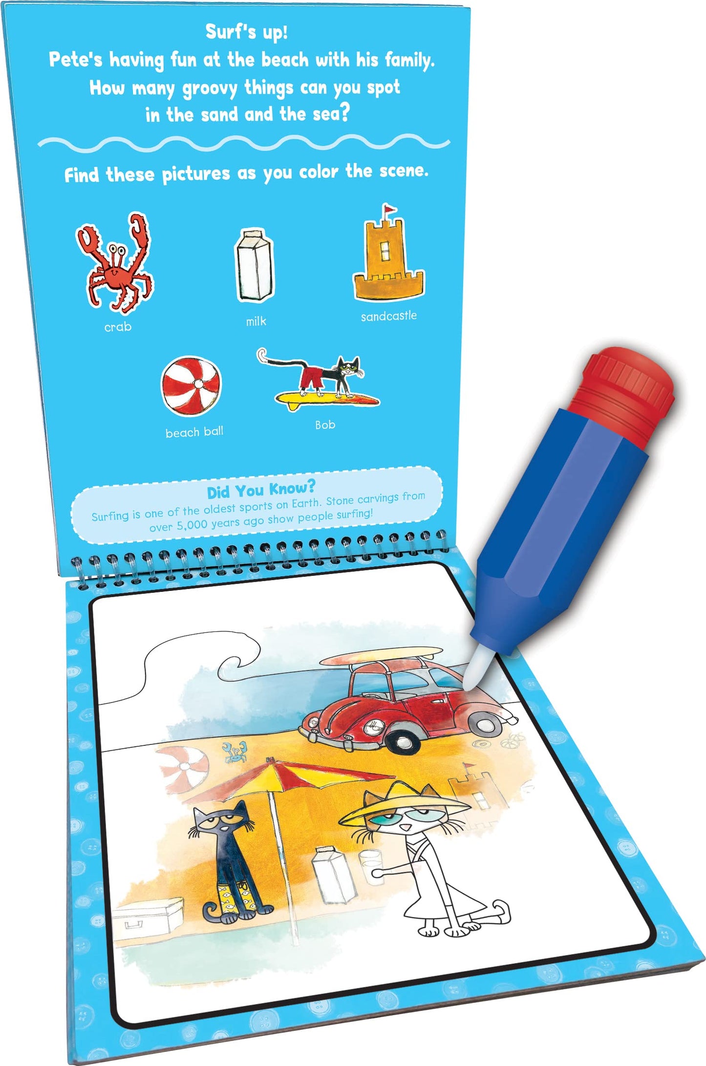 Teacher Created Resources Pete the Cat Water Reveal EP60240 – Mess-Free Color Activity Boards
