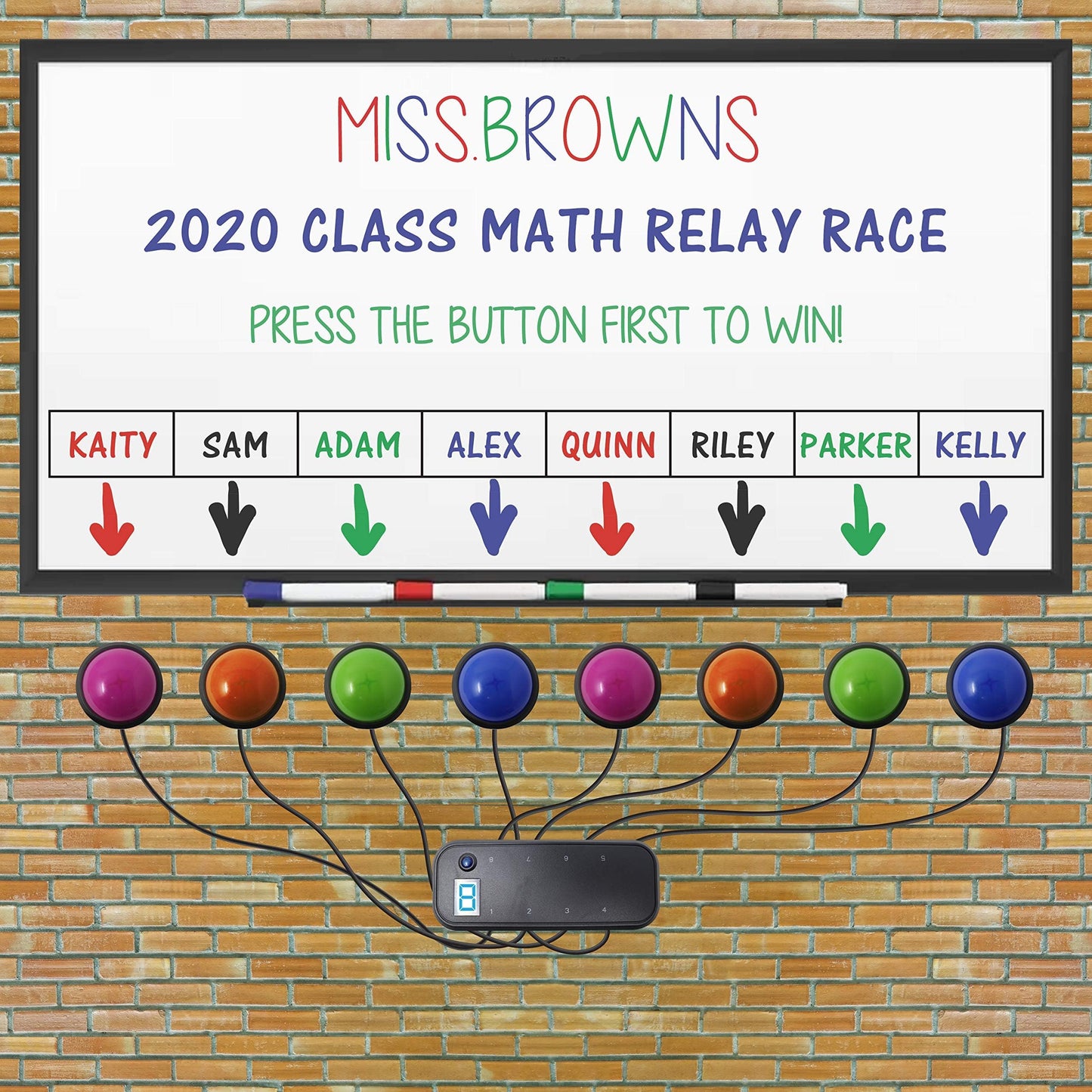Teacher's Choice Light Up Game Buzzer System – 8 Pack for Trivia, Jeopardy & Family Feud