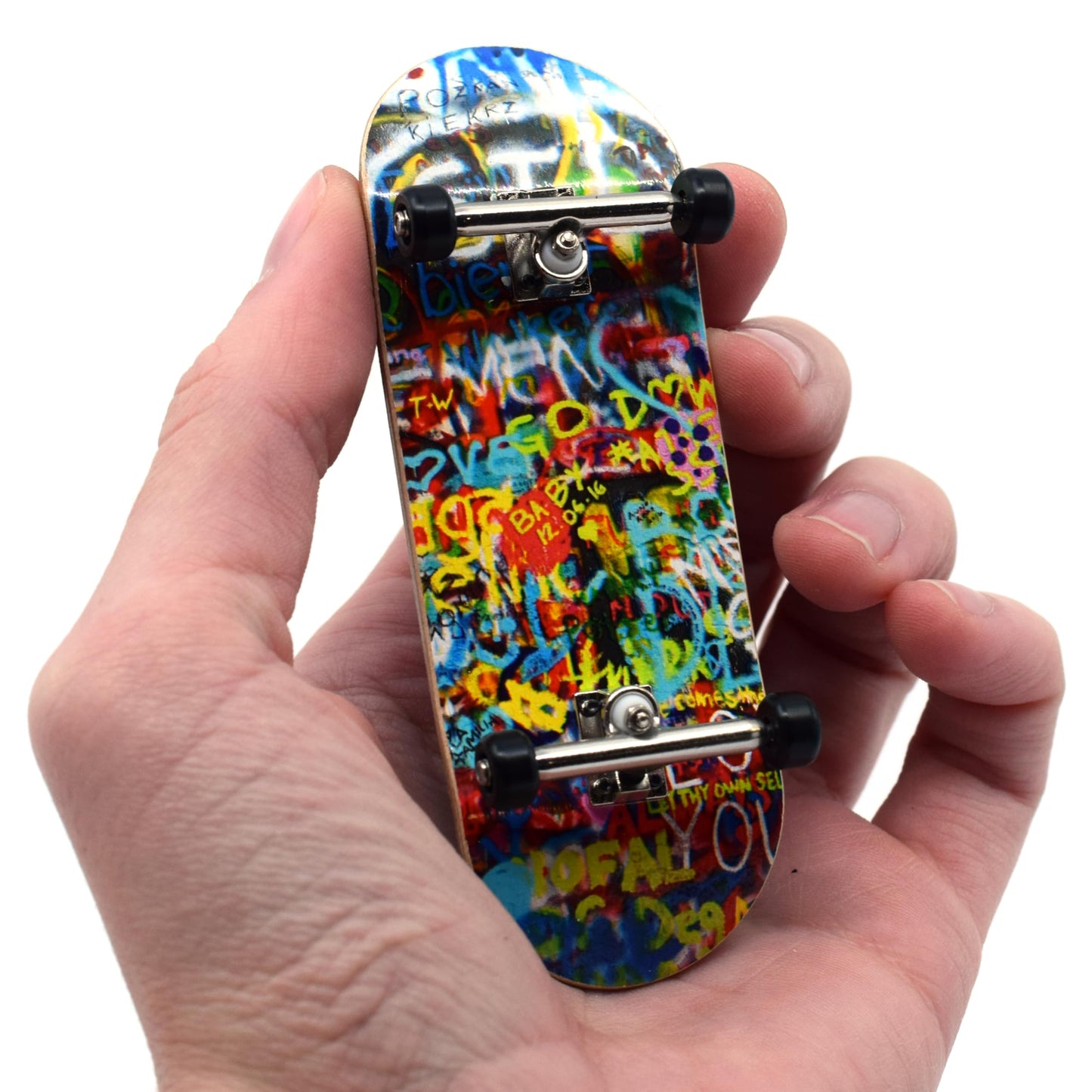 Teak Tuning 34mm Pro Fingerboard Graffiti Wall – Pro Shaped Deck, UltraSpin Wheels, Prodigy Trucks