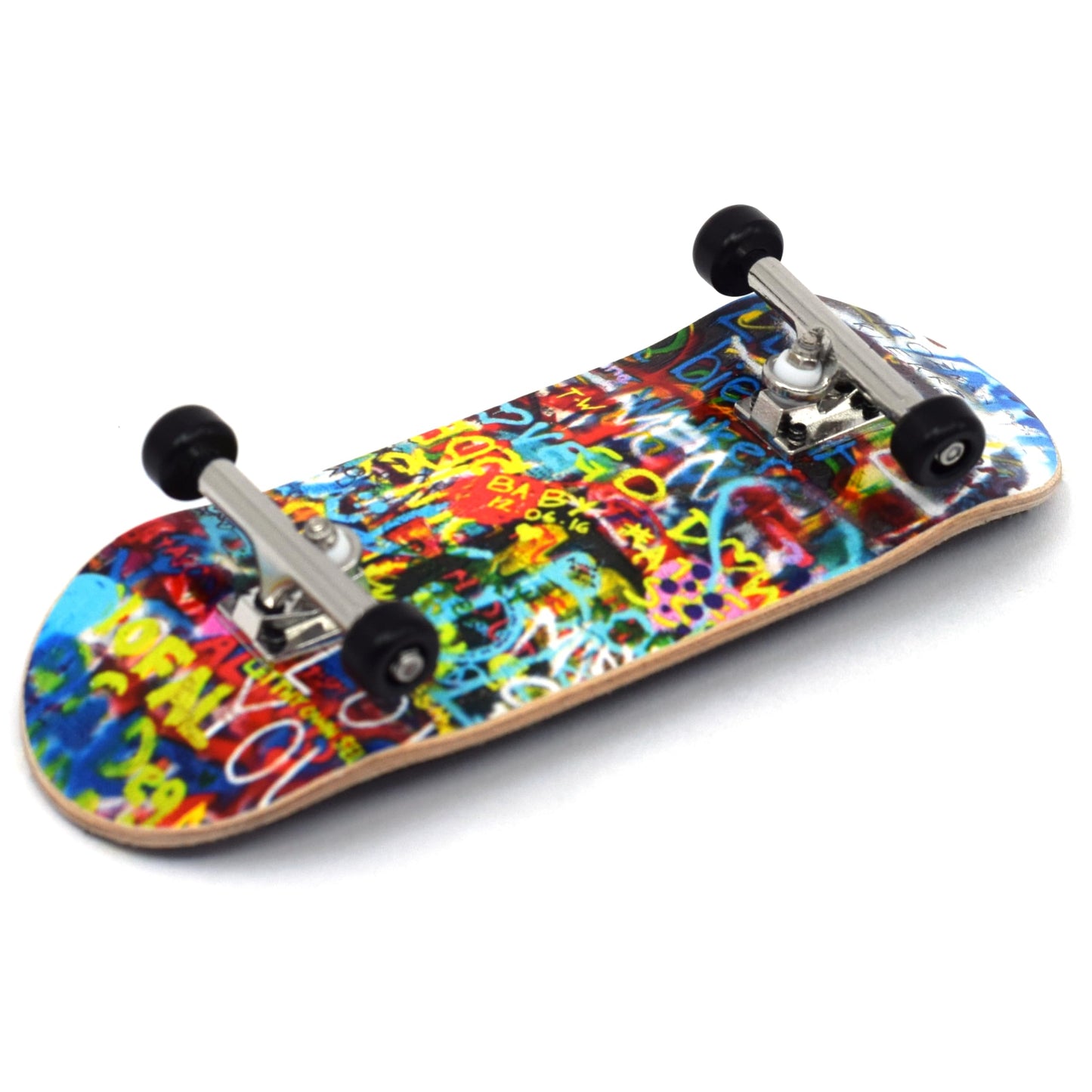 Teak Tuning 34mm Pro Fingerboard Graffiti Wall – Pro Shaped Deck, UltraSpin Wheels, Prodigy Trucks