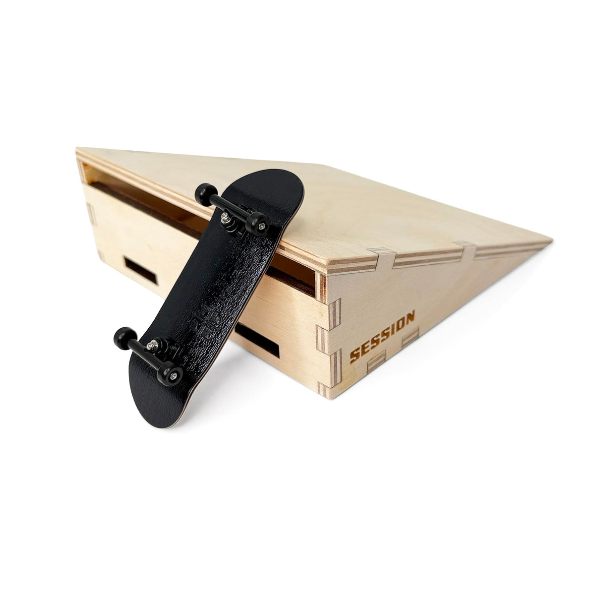 Teak Tuning x Session Wooden Fingerboard Ramp Kicker — Handcrafted 6x5.75x1.25 in